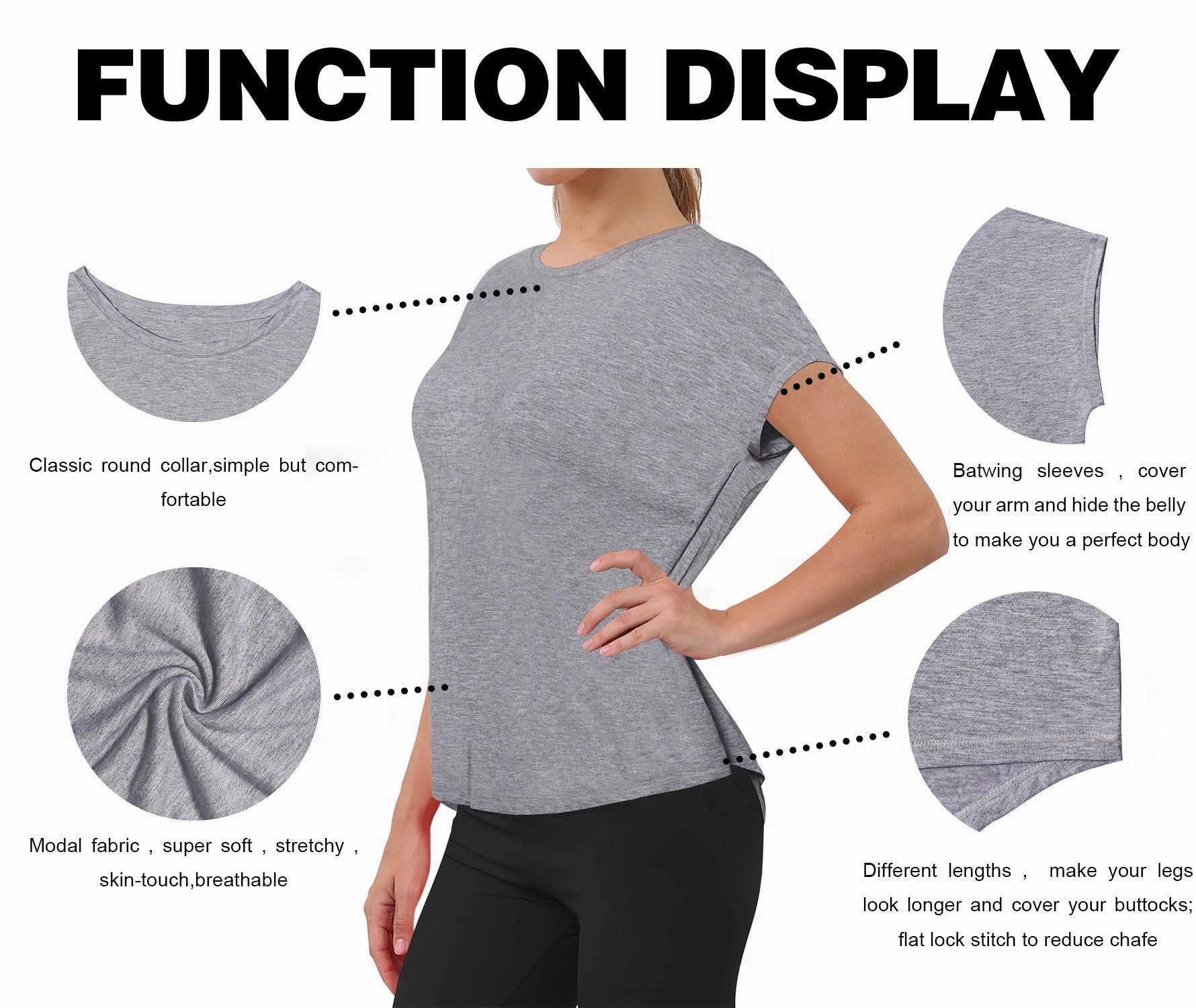 Hip Length Short Sleeve Shirt heathergray_Golf