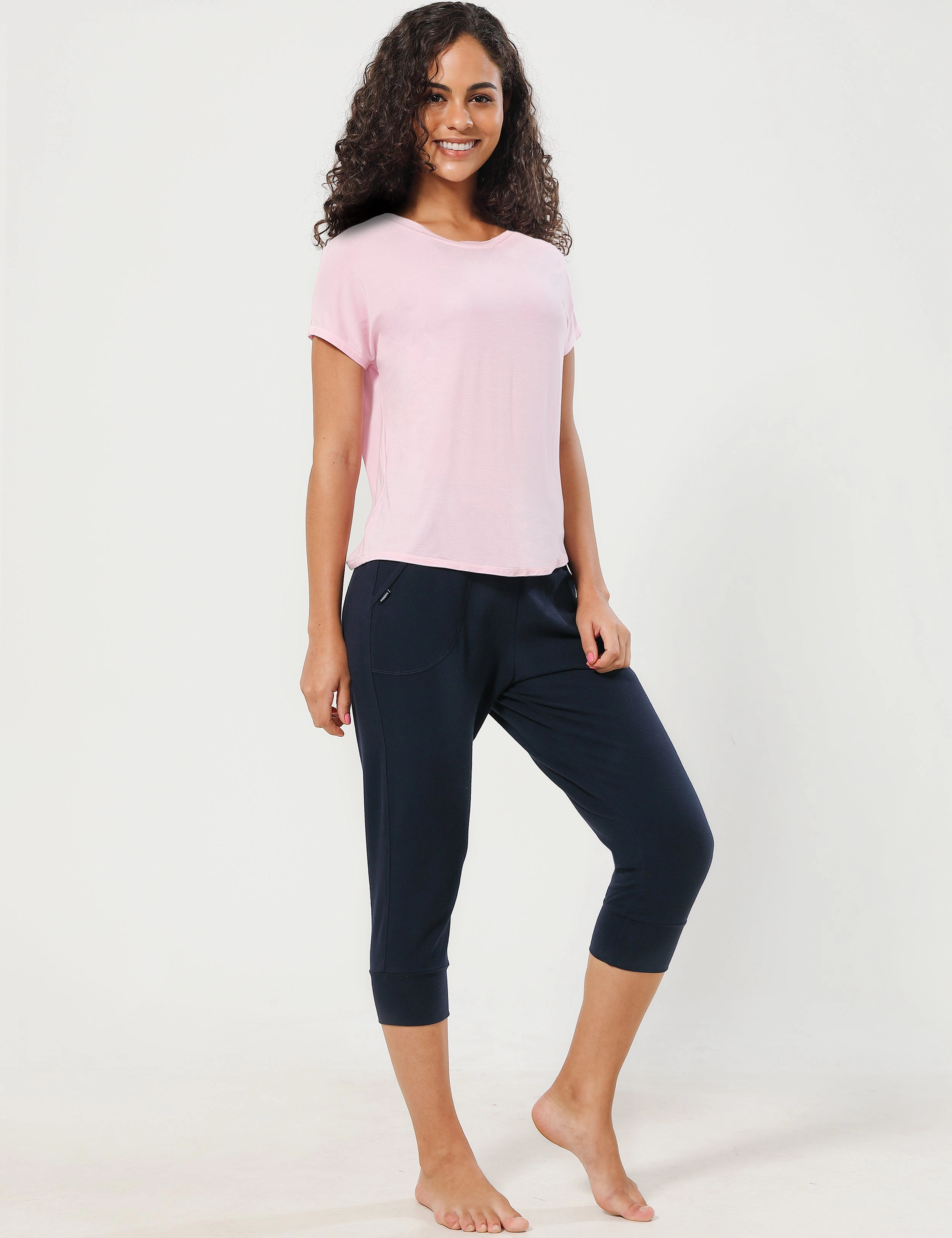 Hip Length Short Sleeve Shirt lightpink_Golf