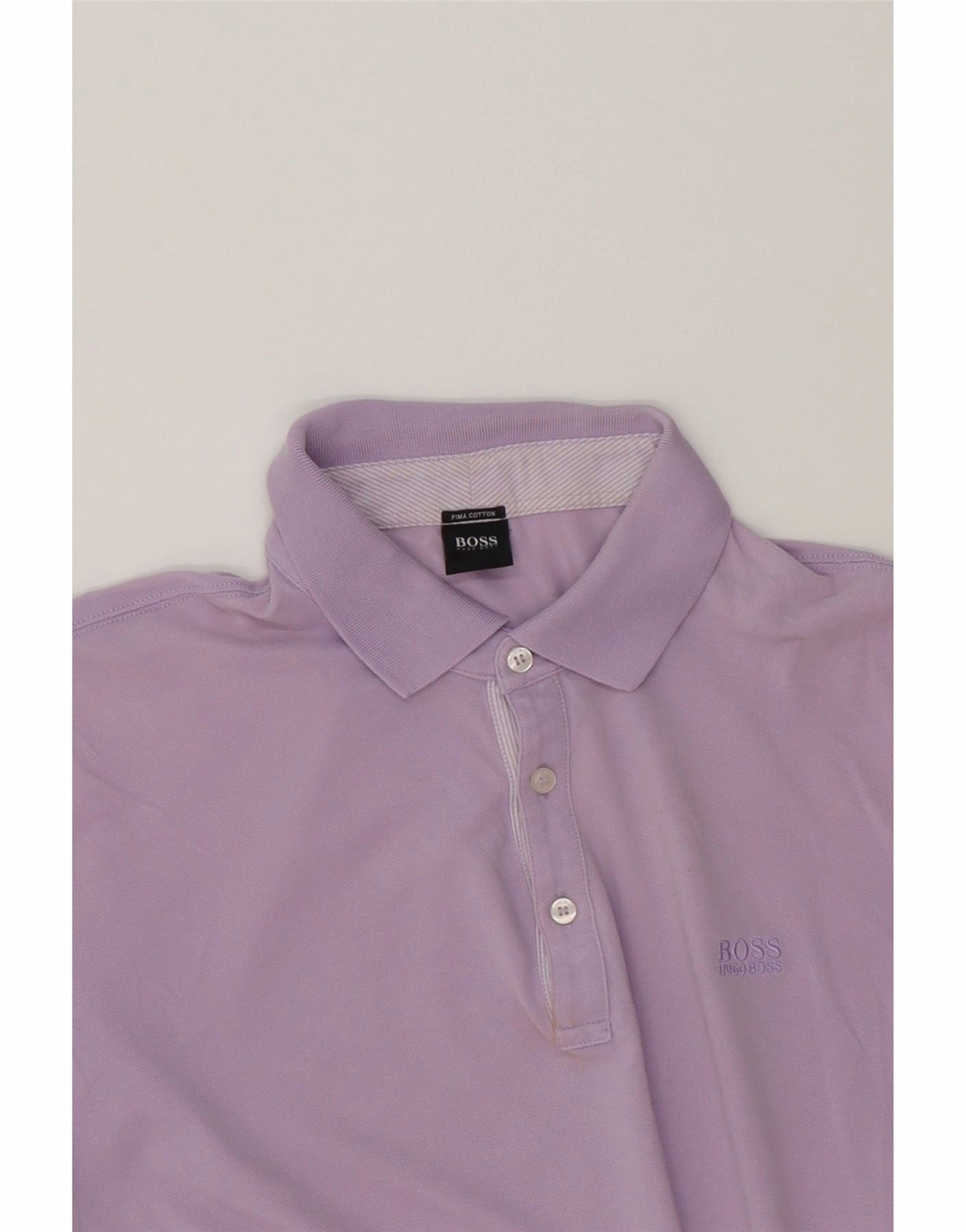 HUGO BOSS Mens Polo Shirt XL Purple Cotton