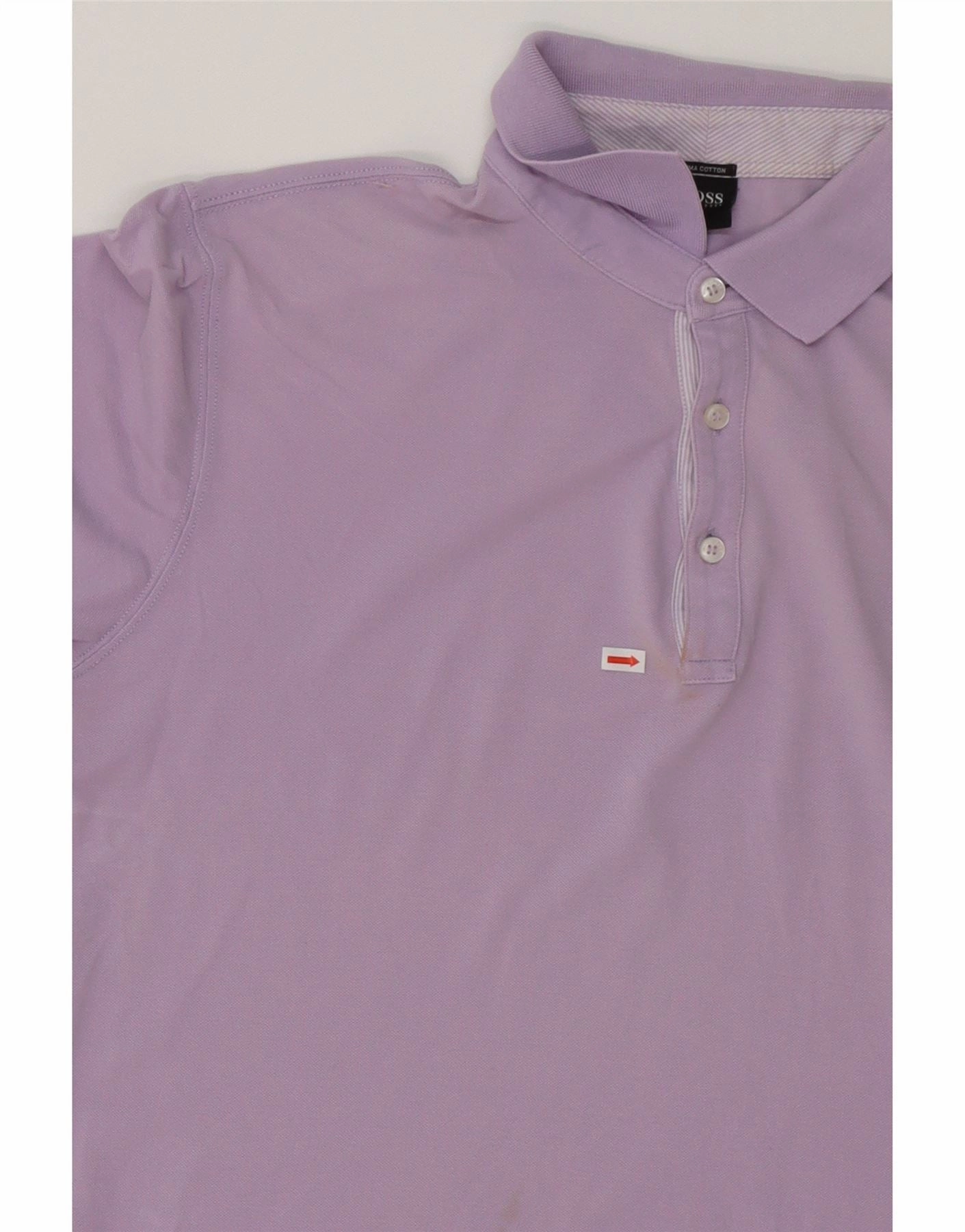 HUGO BOSS Mens Polo Shirt XL Purple Cotton