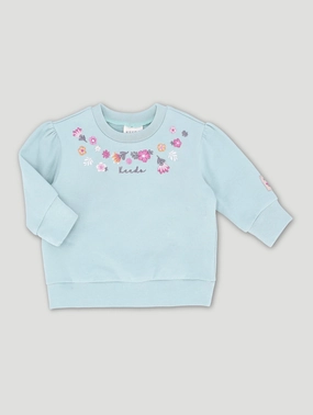 Keedo Baby Girls Mint Rainbow Logo Sweat Top