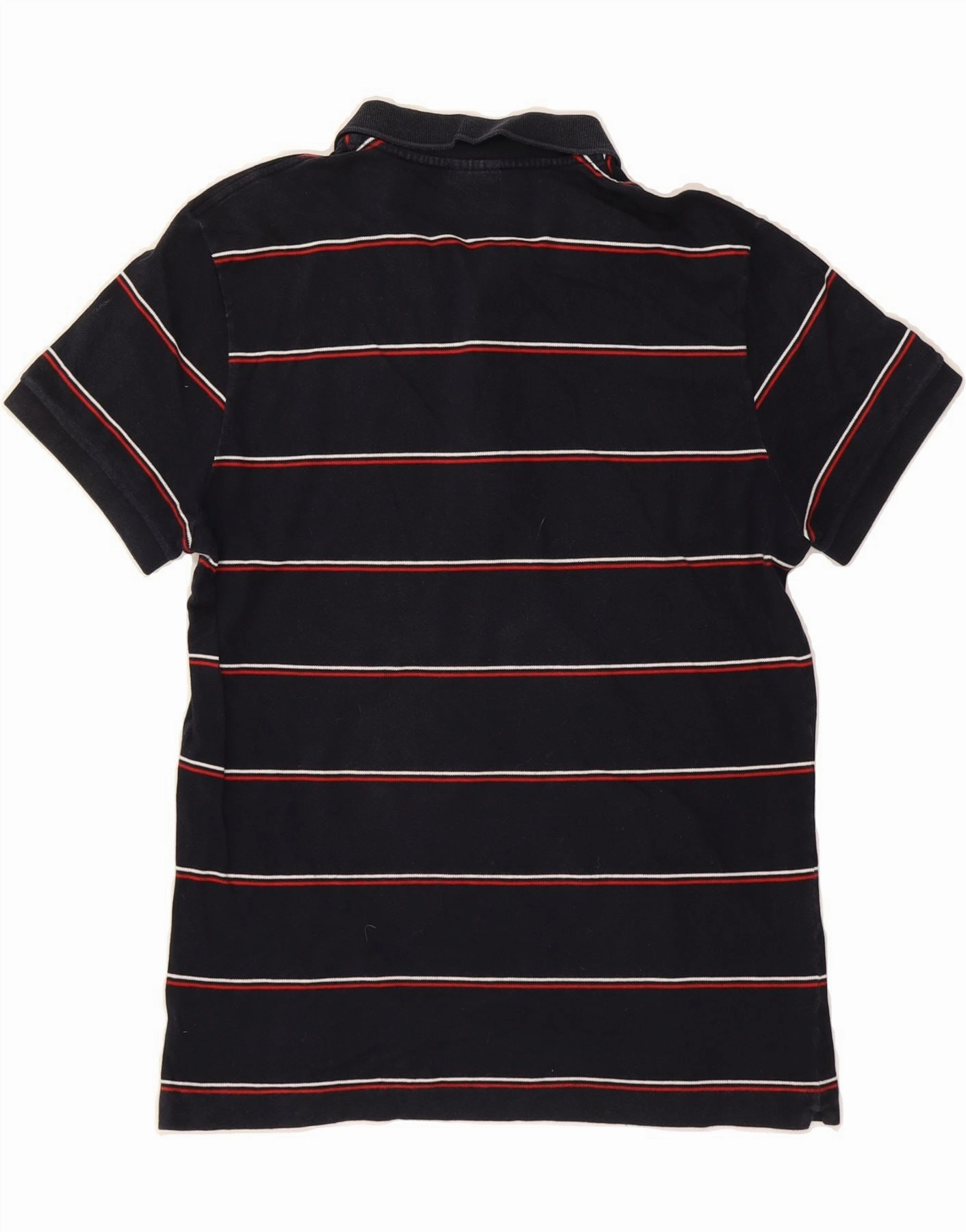 LACOSTE Mens Polo Shirt Size 6 XL Navy Blue Striped Cotton