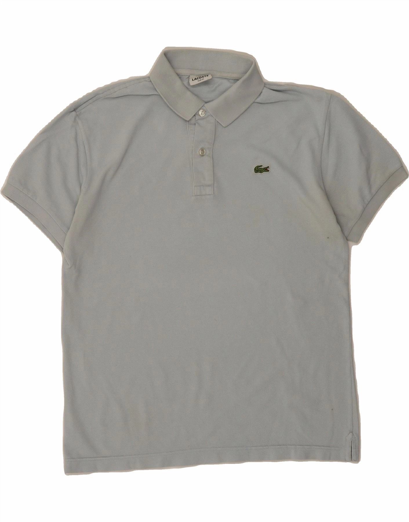 LACOSTE Mens Slim Fit Polo Shirt Size 5 Large Blue Cotton