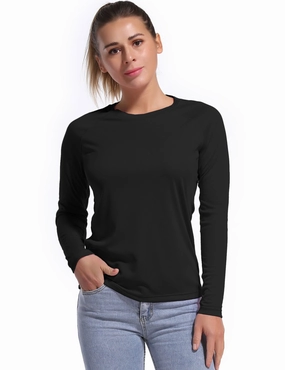 Long Sleeve Athletic Shirts black_Plus Size