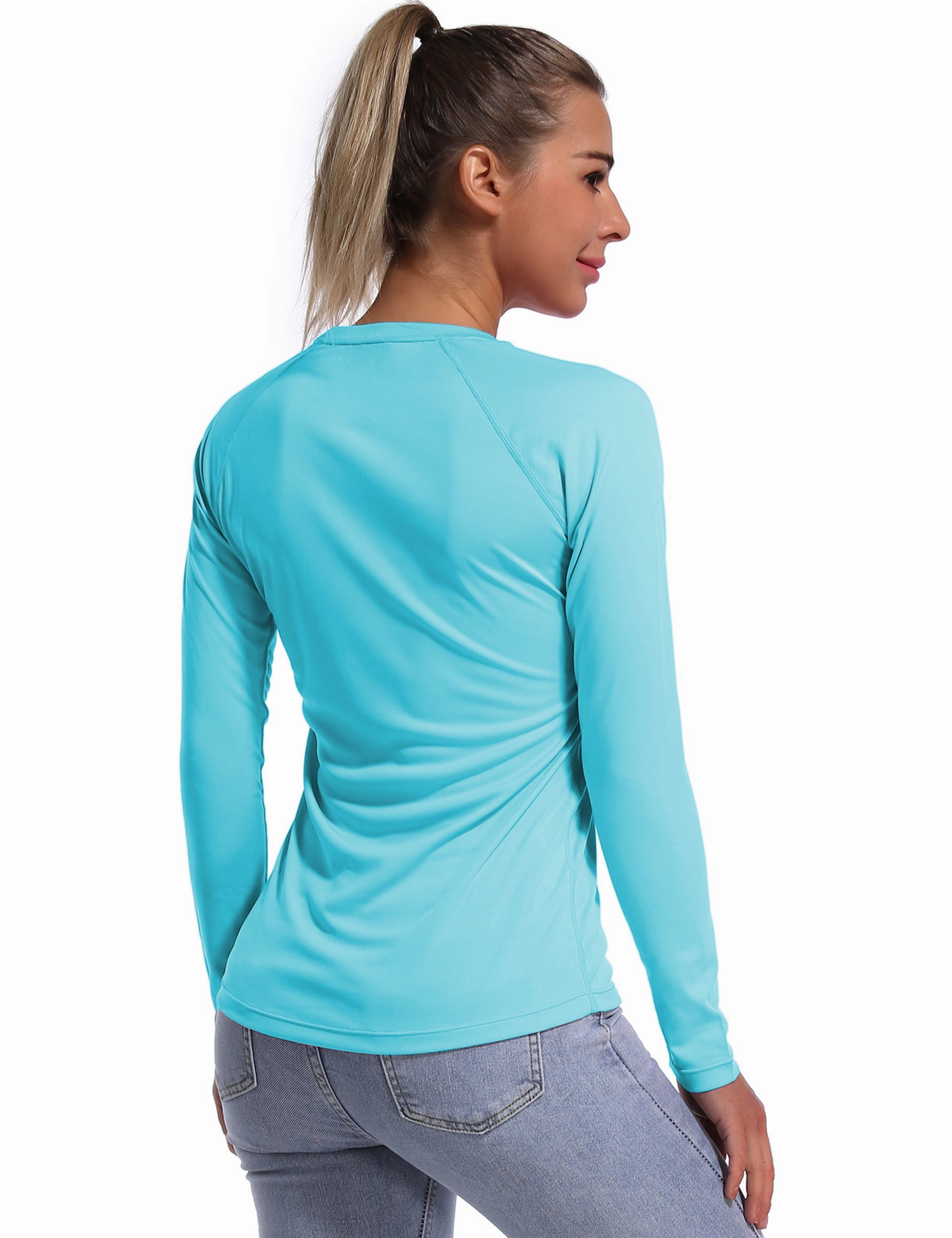 Long Sleeve Athletic Shirts blue_Gym