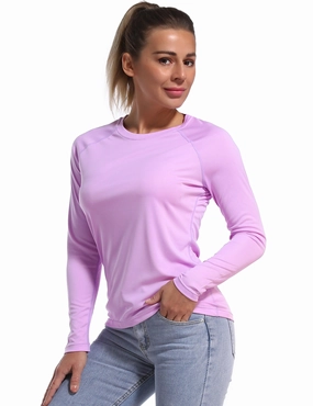 Long Sleeve Athletic Shirts purple_Plus Size