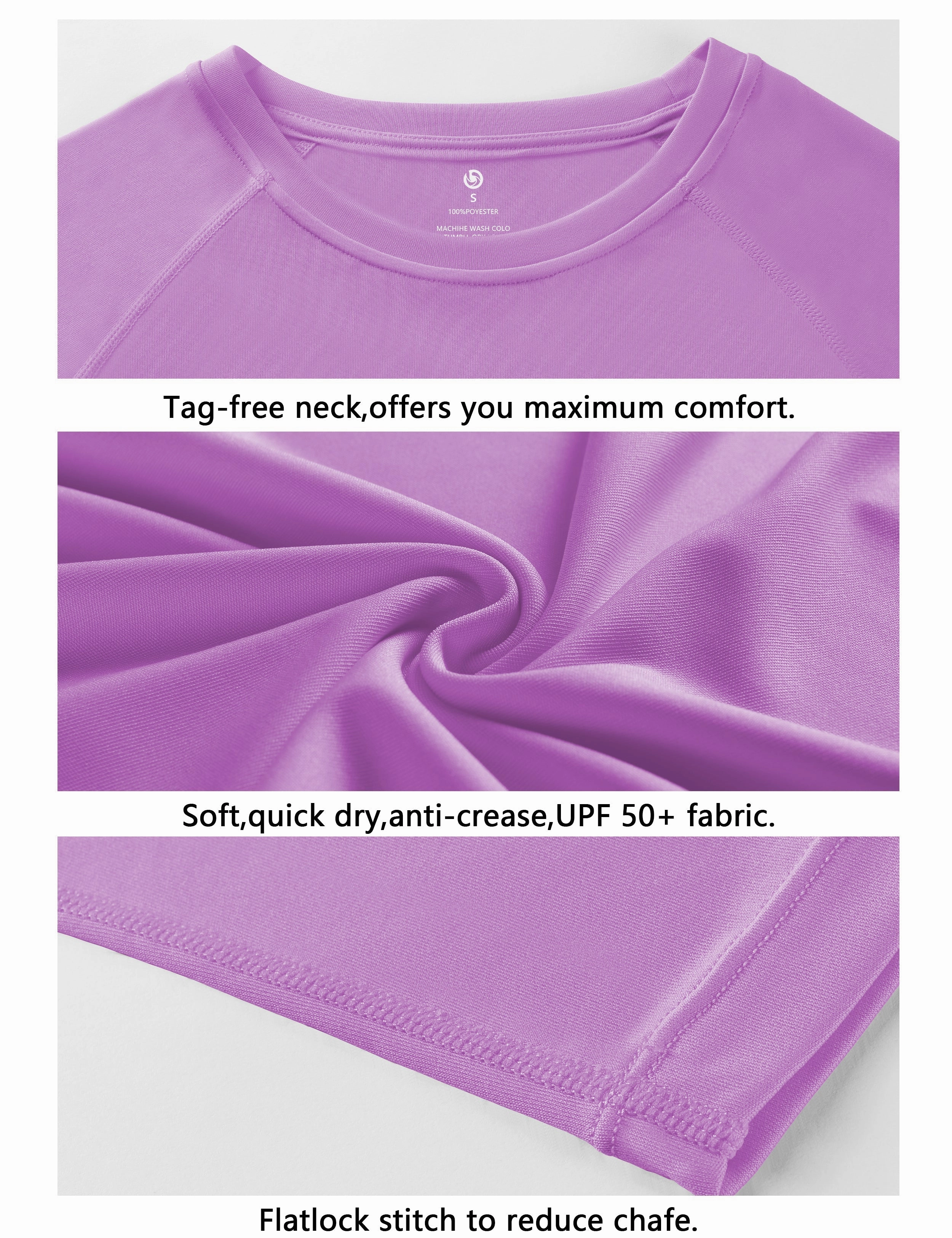 Long Sleeve Athletic Shirts purple_Plus Size