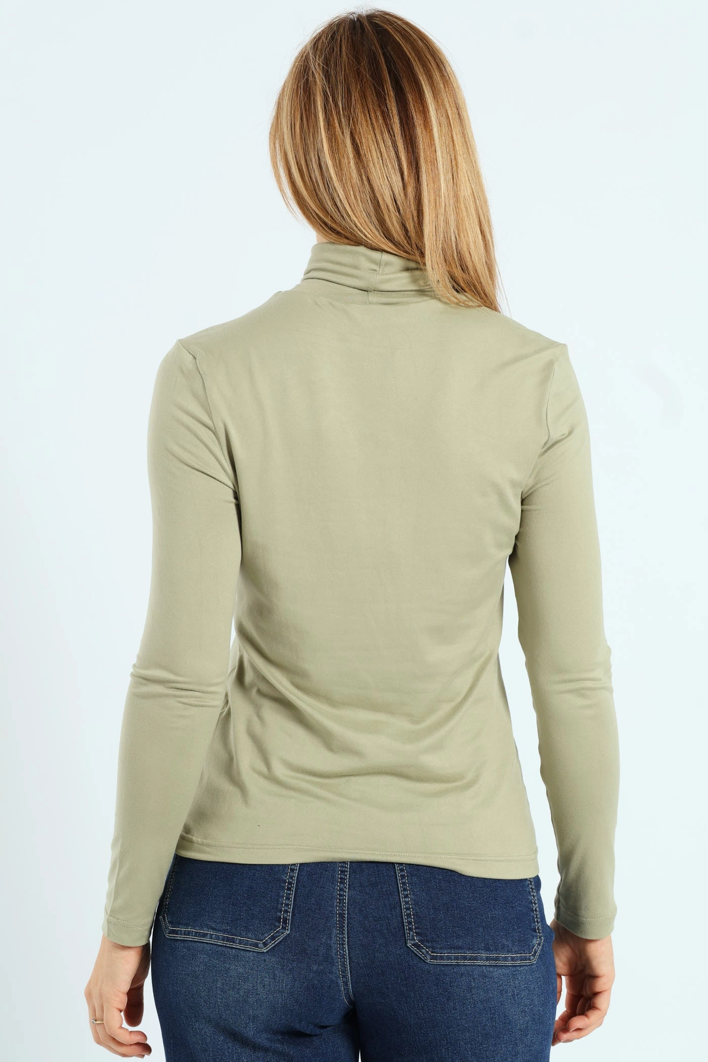 Long Sleeve Basic Poloneck - Pastel Green