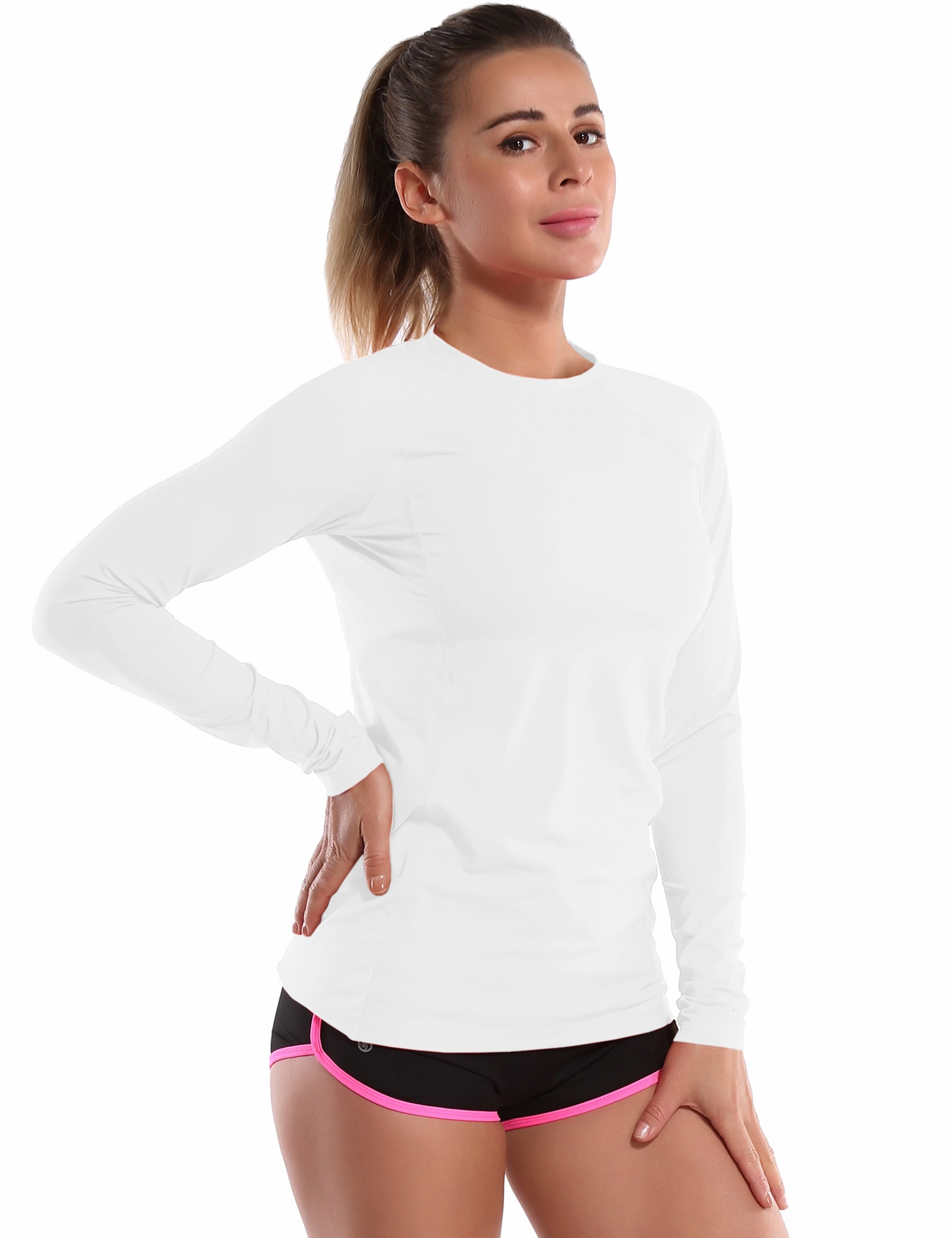 Long Sleeve UPF 50  Rashguard white_Golf