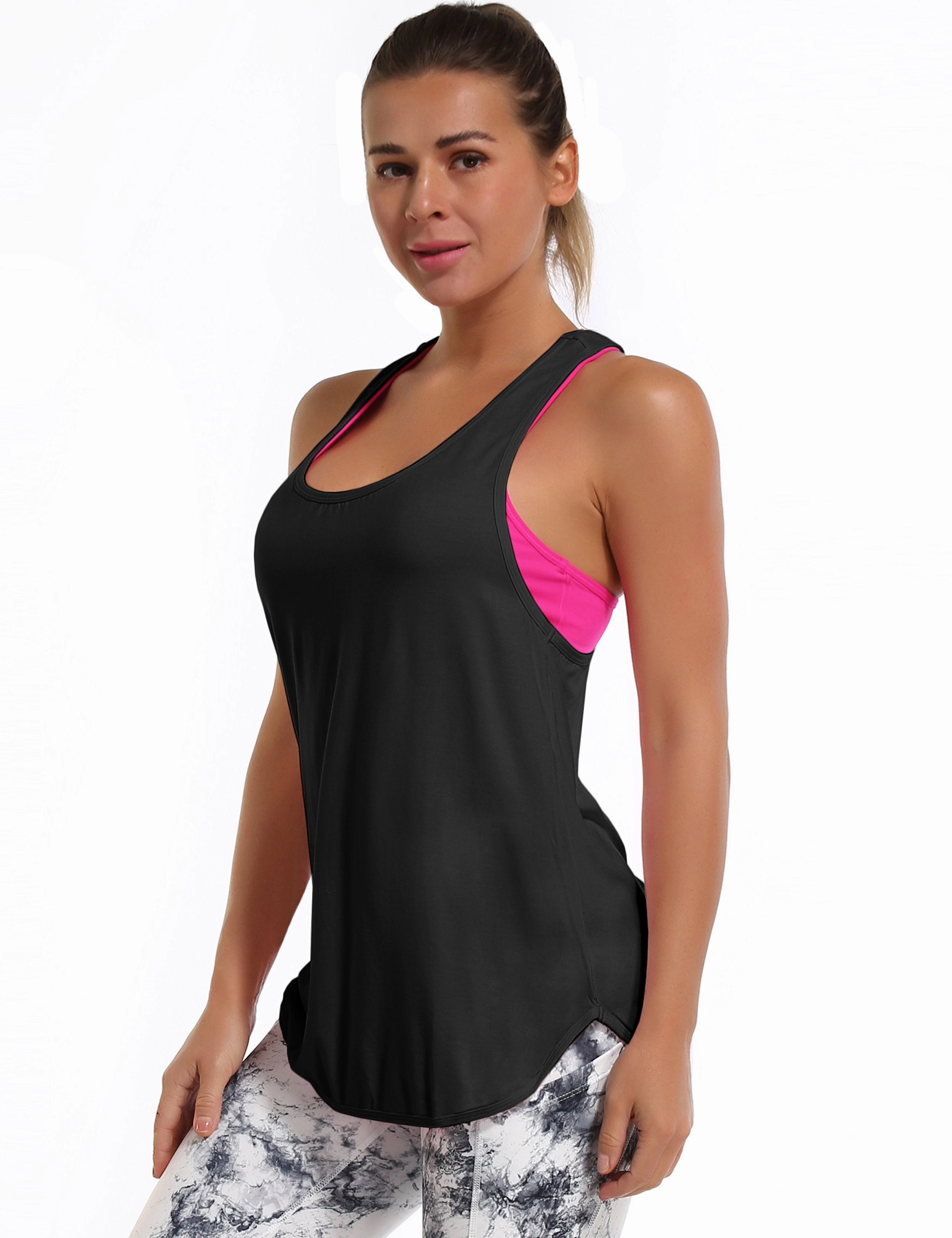 Loose Fit Racerback Tank Top black ins_Golf
