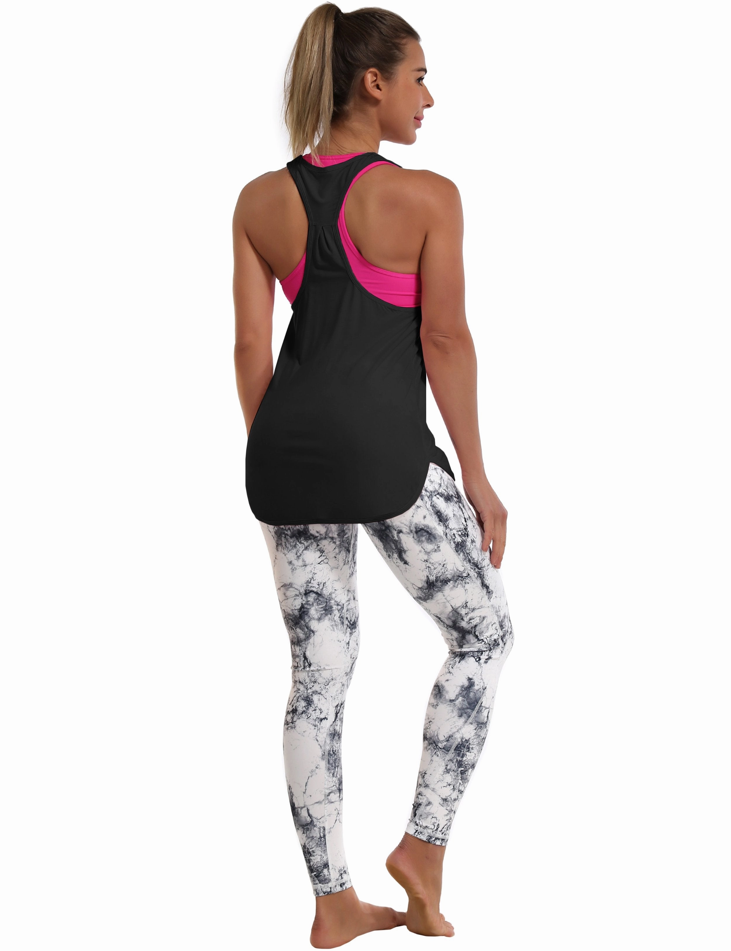 Loose Fit Racerback Tank Top black ins_Golf