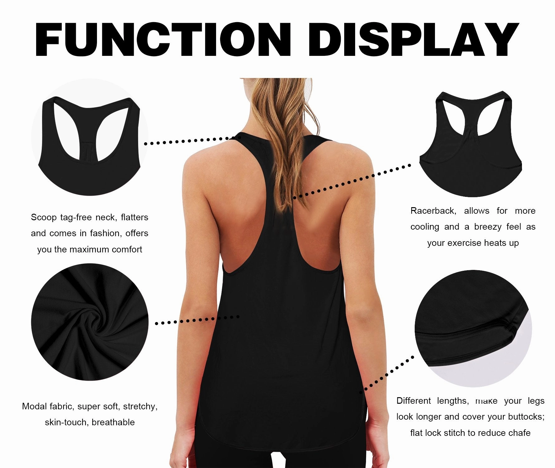 Loose Fit Racerback Tank Top black ins_Golf