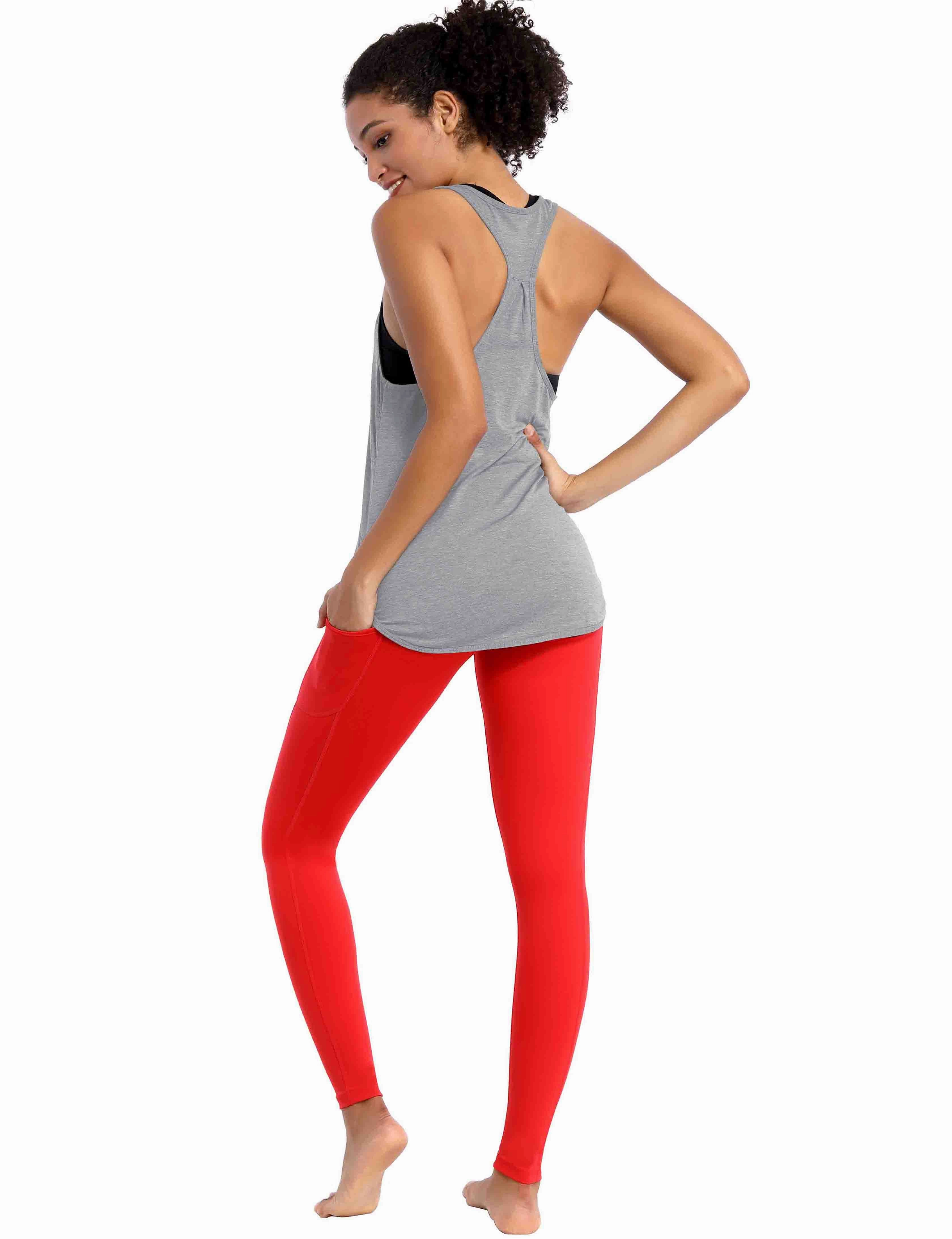 Loose Fit Racerback Tank Top heathergray_Golf