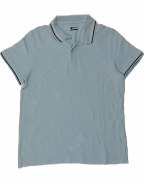 LOTTO Mens Polo Shirt Large Blue Cotton