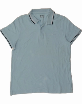 LOTTO Mens Polo Shirt Large Blue Cotton