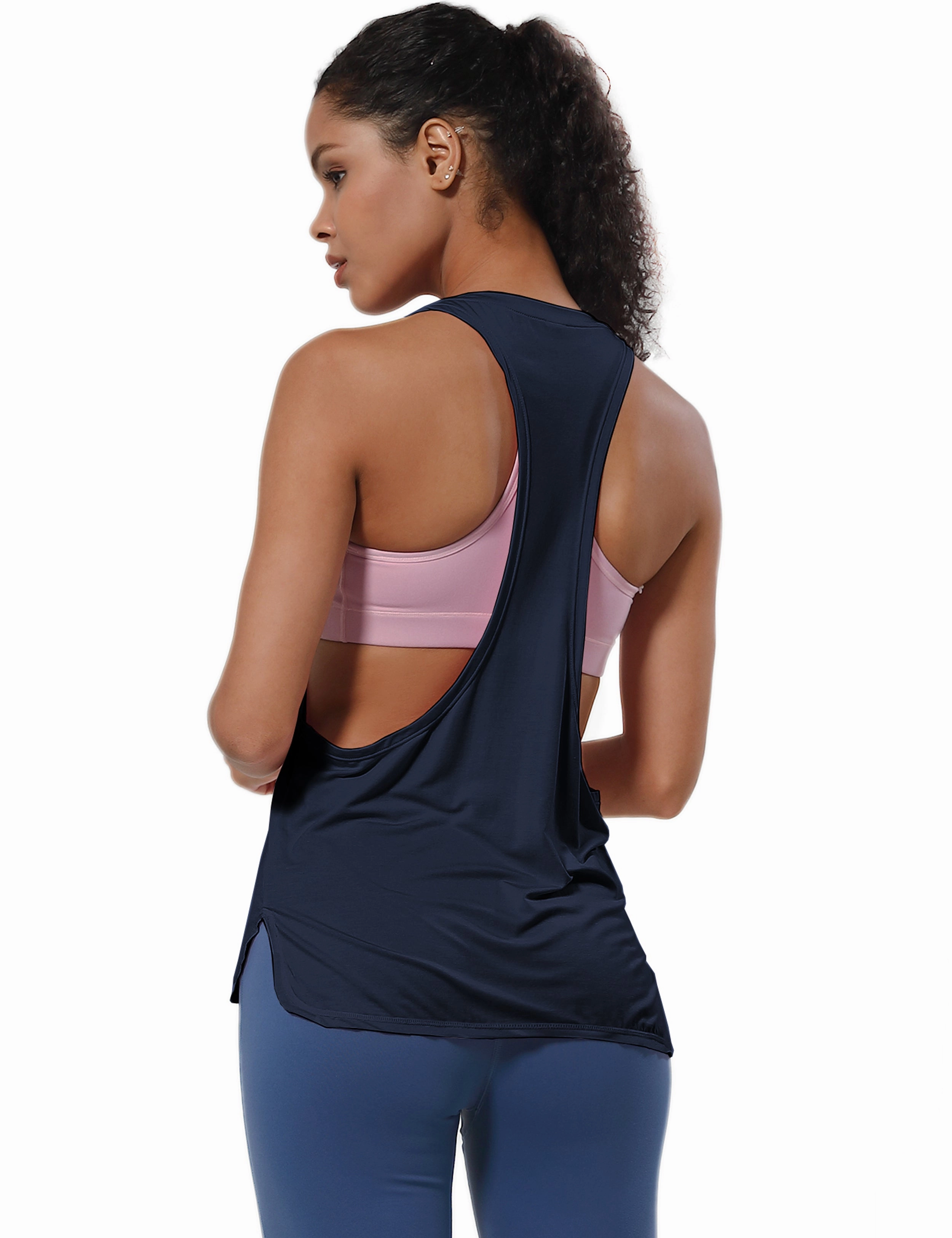 Low Cut Loose Fit Tank Top darknavy_Golf