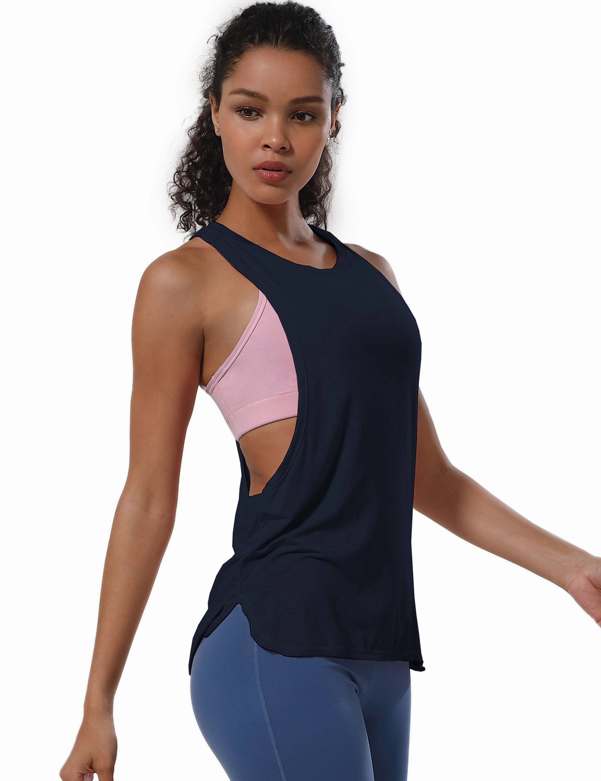 Low Cut Loose Fit Tank Top darknavy_Golf