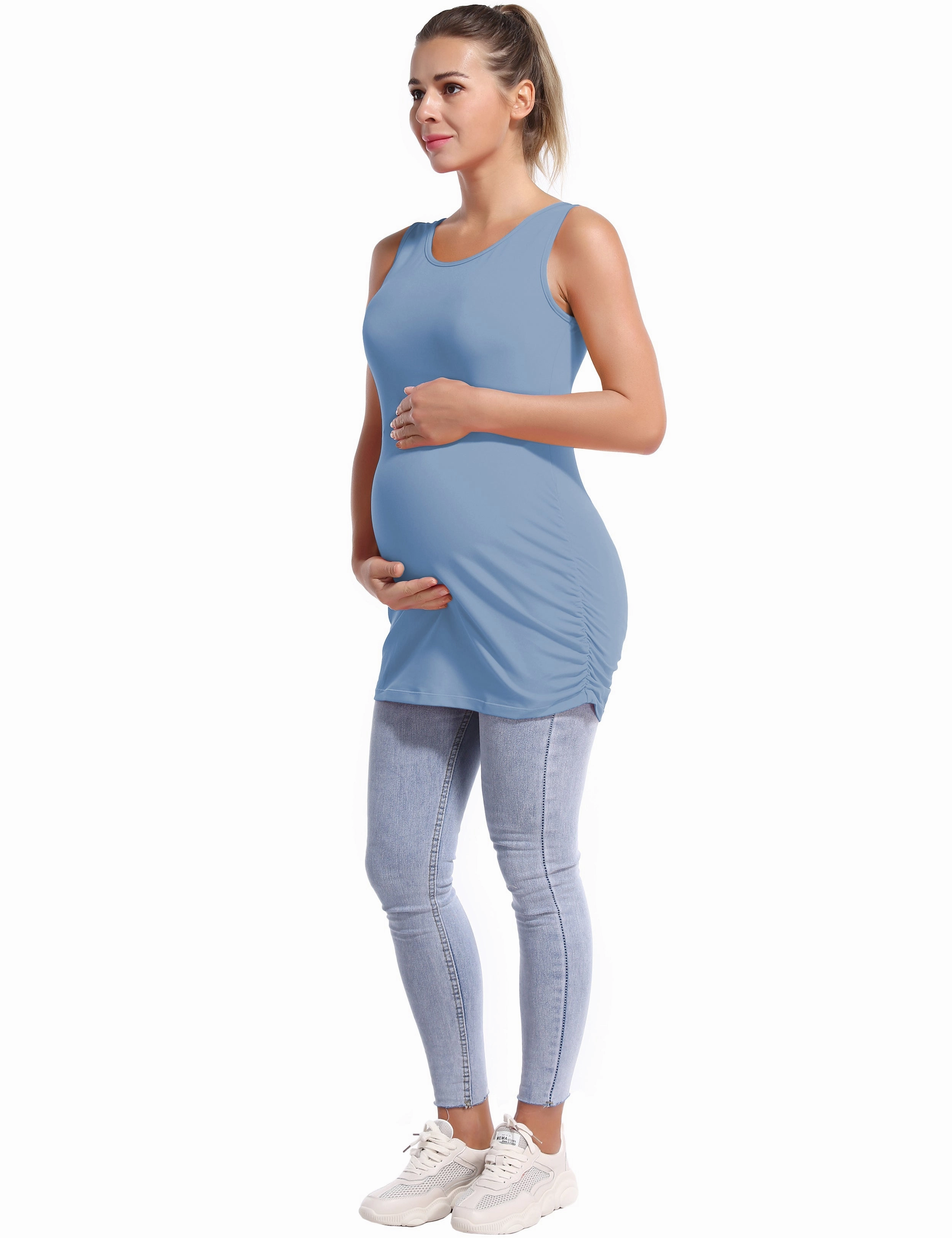 Maternity Side Shirred Tank Top electricblue_Golf