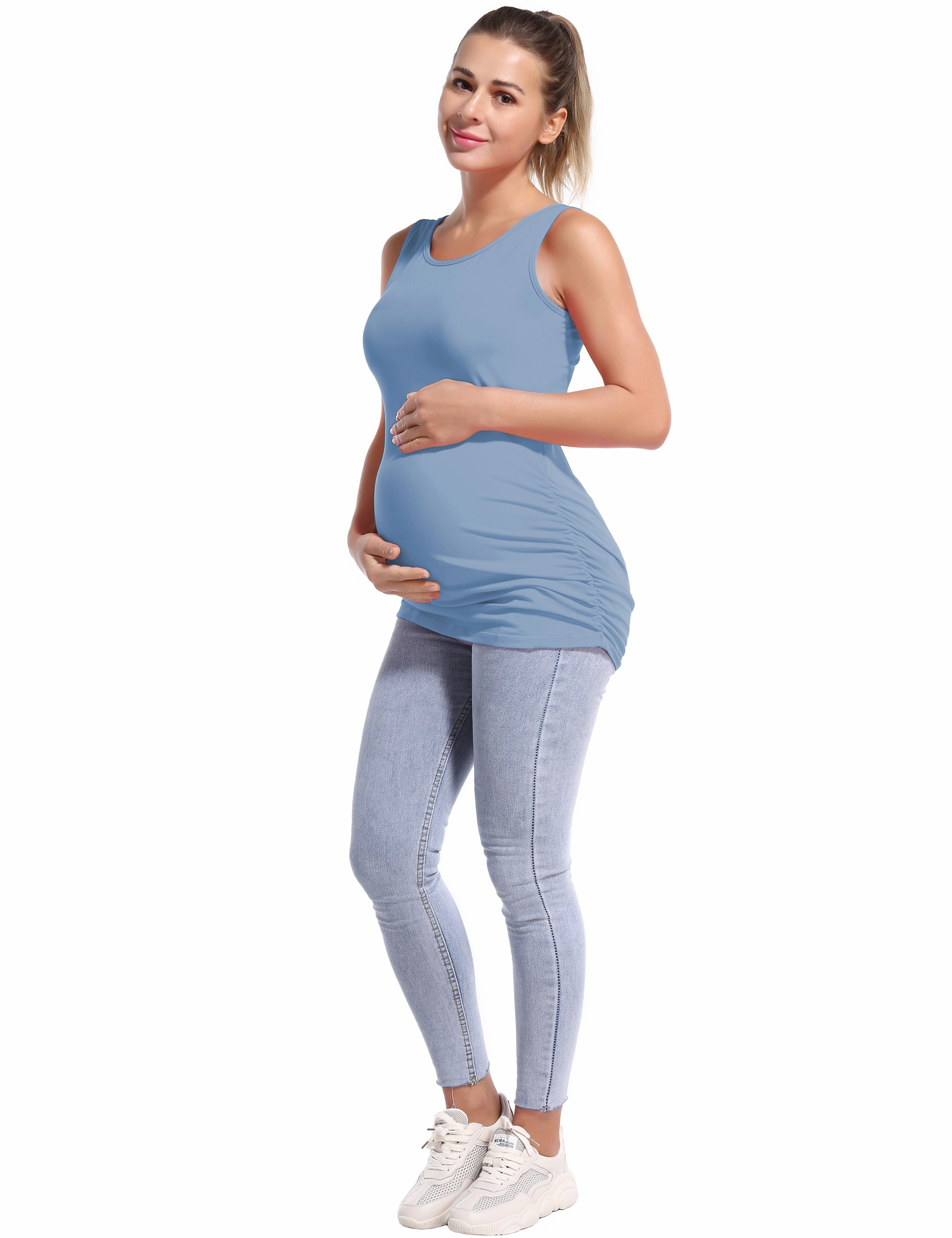 Maternity Side Shirred Tank Top electricblue_Golf