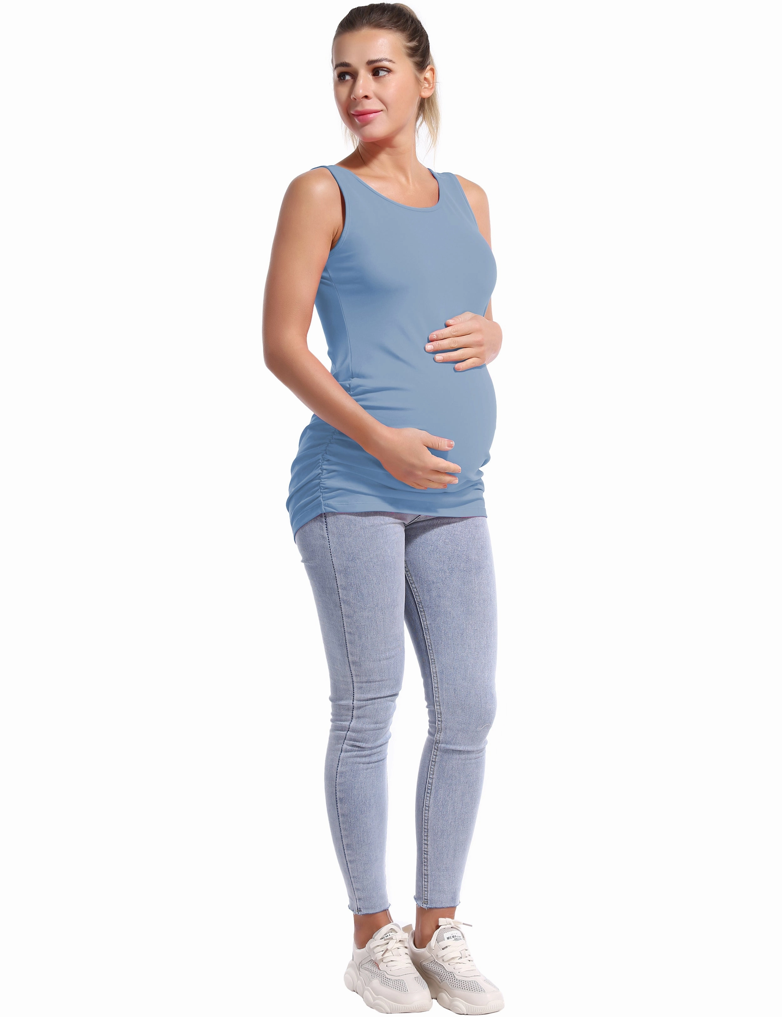 Maternity Side Shirred Tank Top electricblue_Golf