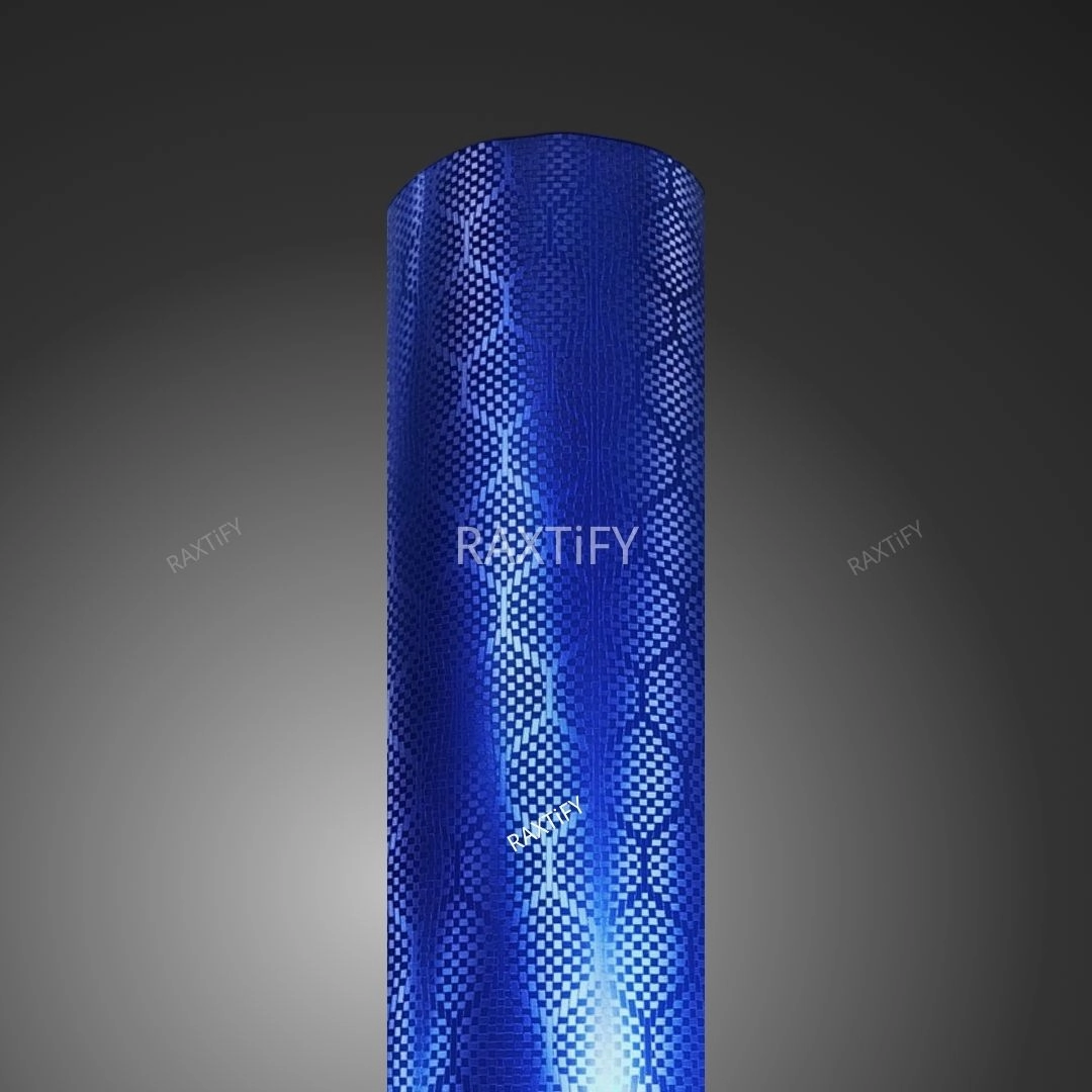 Matte Honeycomb Carbon Fiber Blue Vinyl Wrap