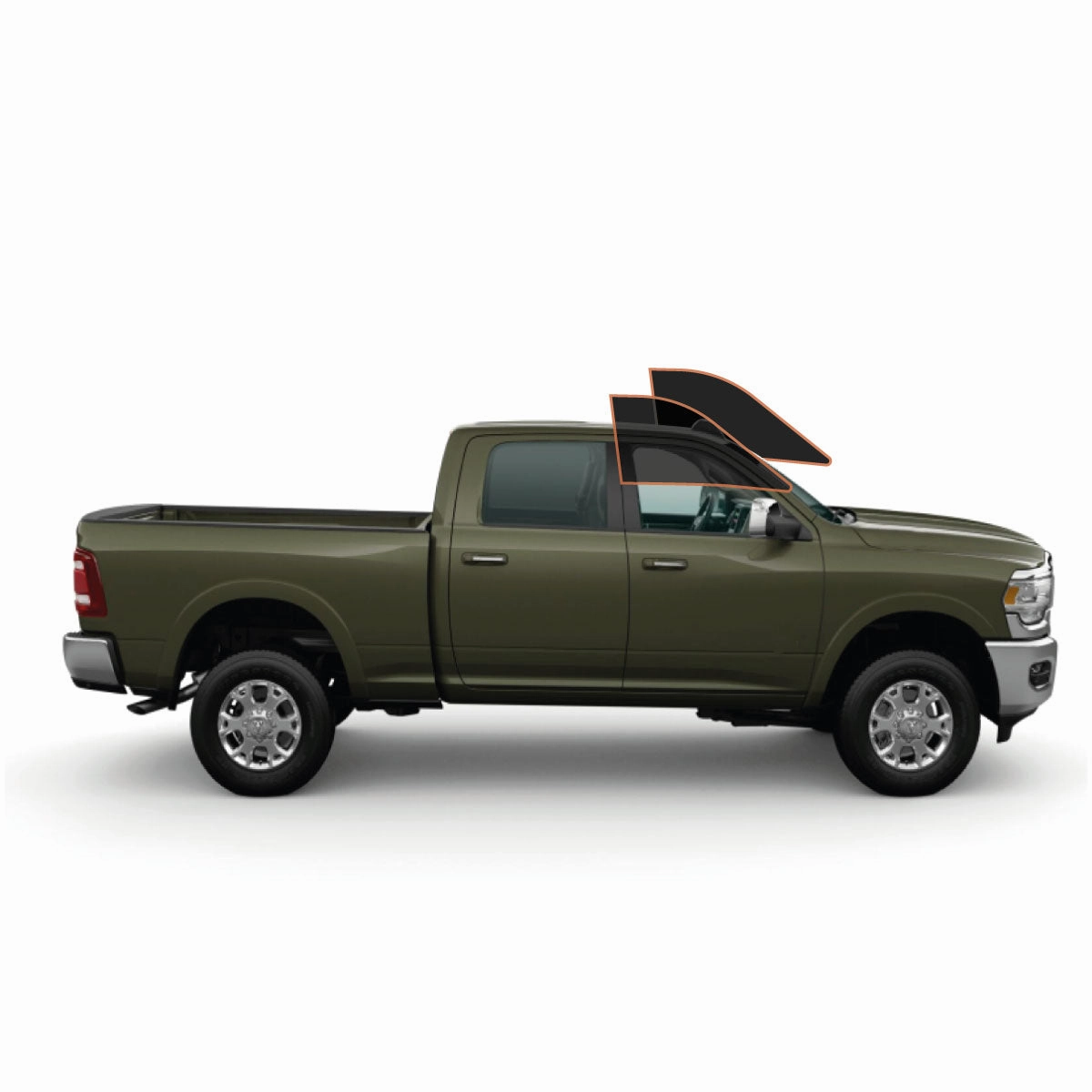 MotoShield Pro Premium Professional 2mil Precut Ceramic Window Tint Film for 2009-2021 Dodge Ram 2500 Crew Cab — (Front Driver/Passenger 35%)   Lifetime Warranty