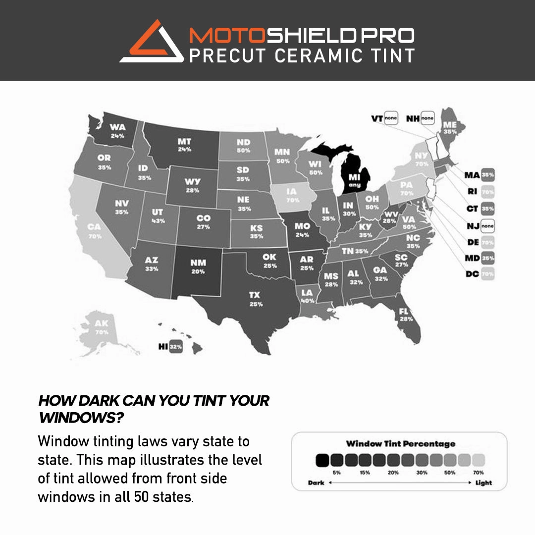 MotoShield Pro Premium Professional 2mil Precut Ceramic Window Tint Film for 2009-2021 Dodge Ram 3500 Crew Cab — (Rear Driver/ Passenger 25%)   Lifetime Warranty