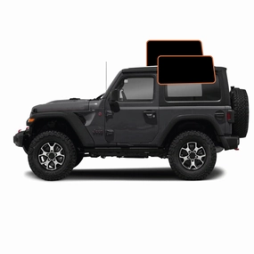 MotoShield Pro Premium Professional 2mil Precut Ceramic Window Tint Film for 2011-2017 Jeep Wrangler 2 Door Hard Top — (Cargo Driver/Passenger 5%)   Lifetime Warranty