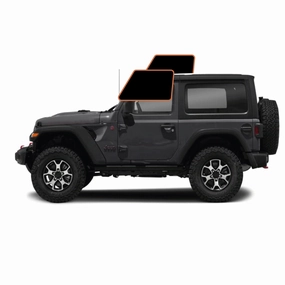 MotoShield Pro Premium Professional 2mil Precut Ceramic Window Tint Film for 2011-2017 Jeep Wrangler 2 Door Hard Top — (Front Driver/Passenger 25%)   Lifetime Warranty
