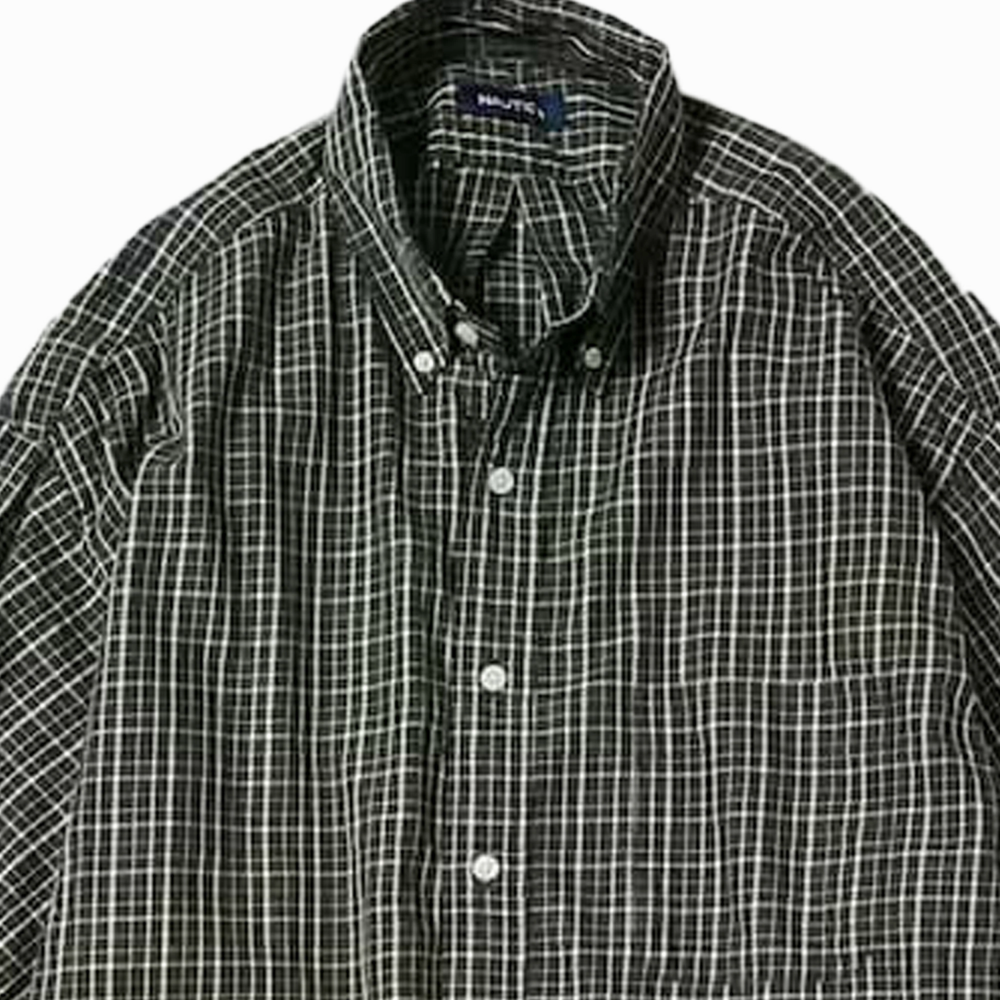 Nautica Japan Twill Tattersall L/S Shirts Olive