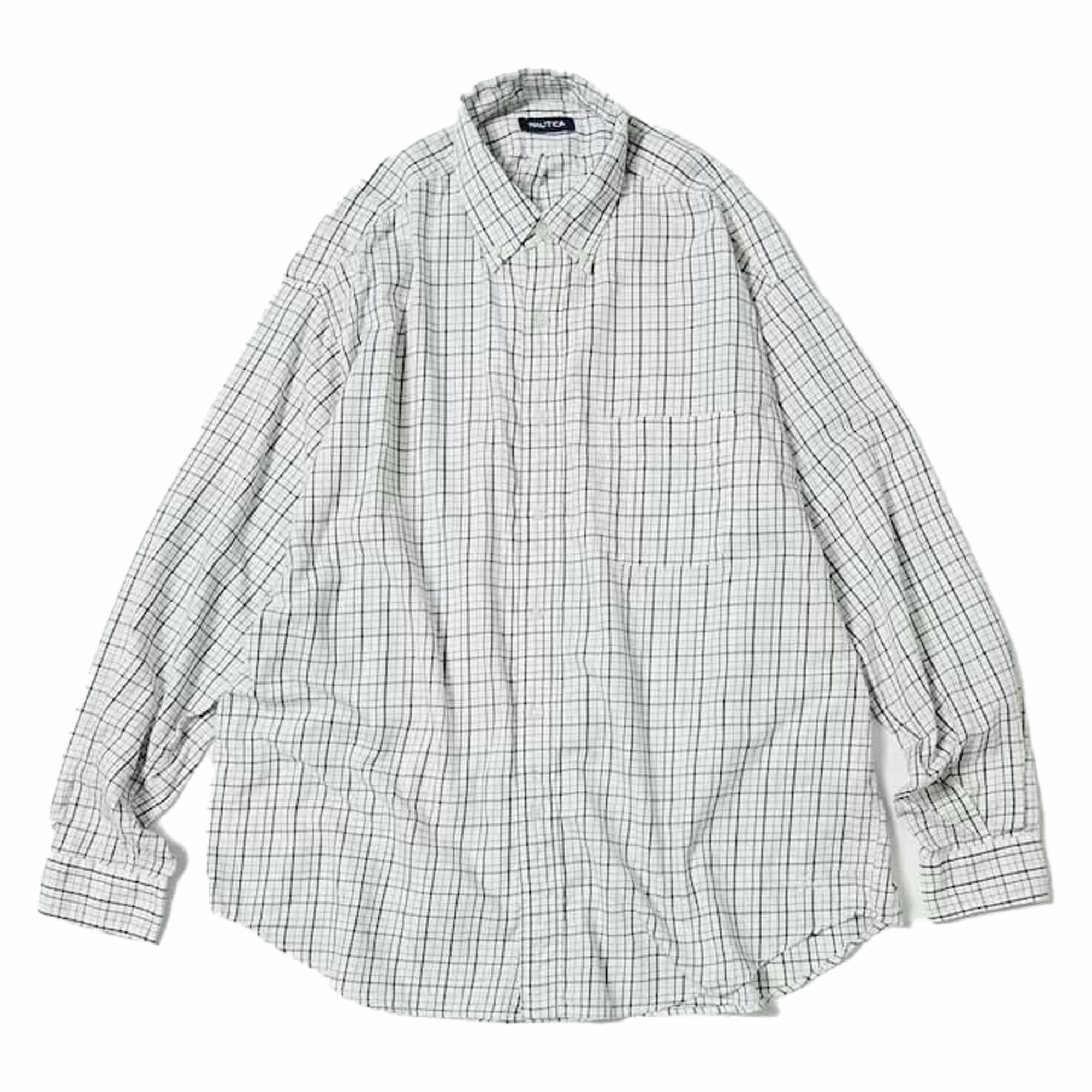 Nautica Japan Twill Tattersall L/S Shirts White