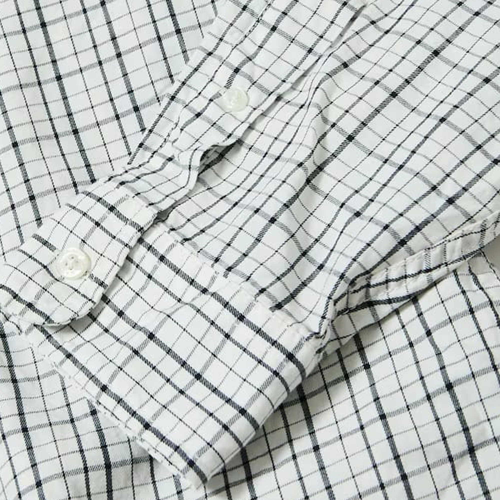 Nautica Japan Twill Tattersall L/S Shirts White