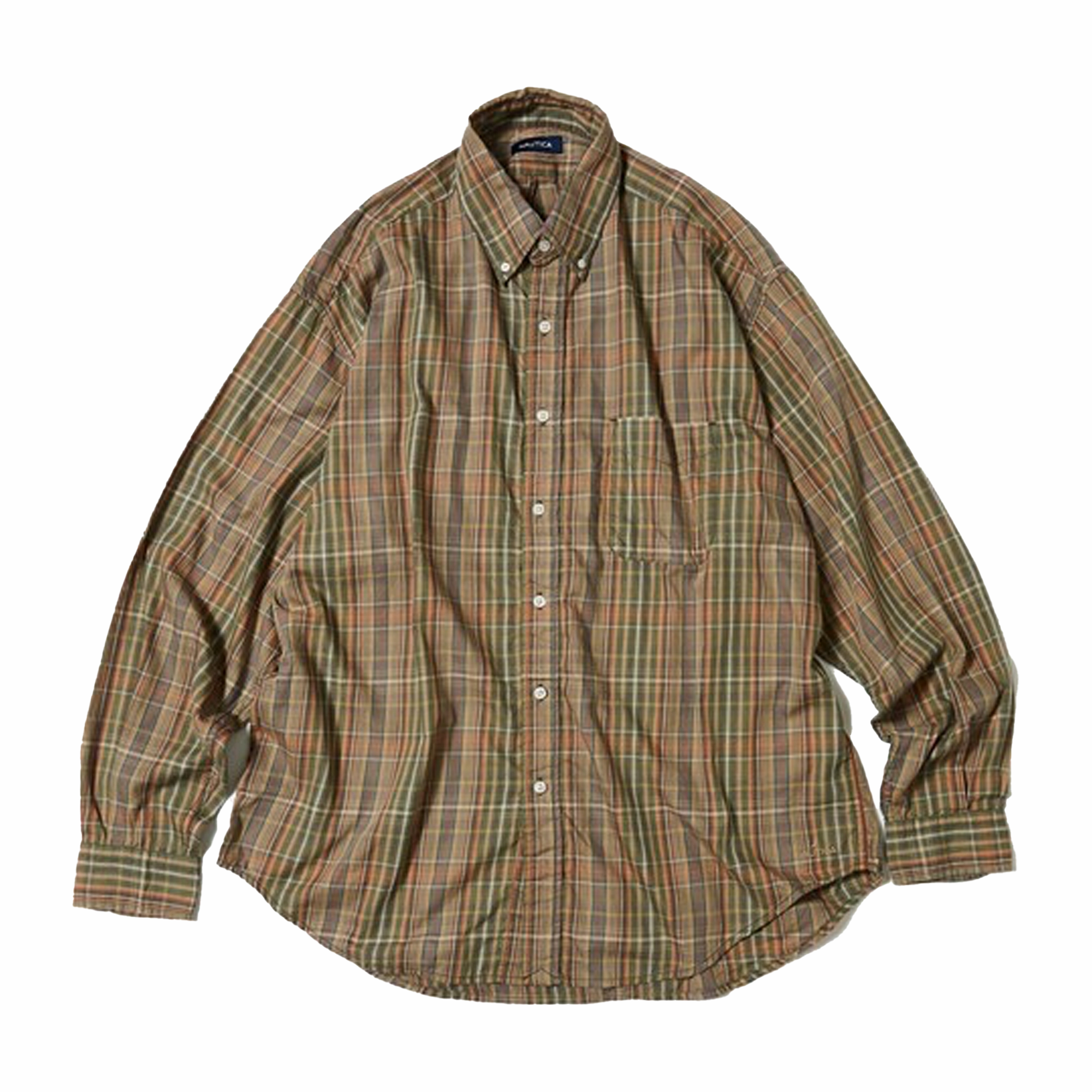 Nautica Japan Washed Twill Check Shirts Beige