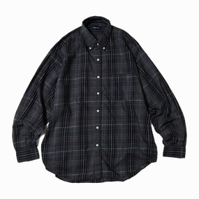 Nautica Japan Washed Twill Check Shirts Charcoal