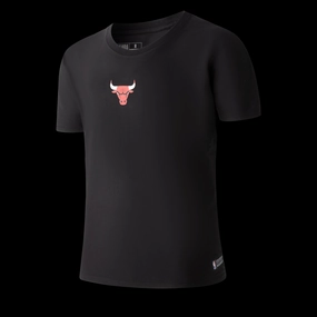 NBA Back Team Print Loose Fit Two Seam T-Shirt - Bulls