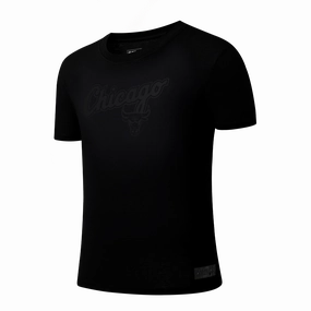 NBA Front HD High Relief Print Loose Fit T-Shirt - BULLS