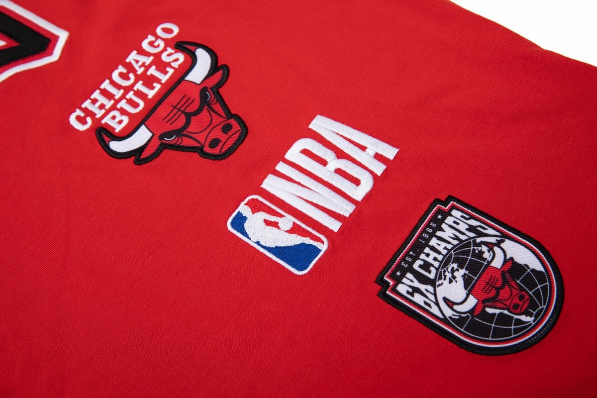 NBA Logo Patches Loose Fit T-Shirt - Chicago Bulls