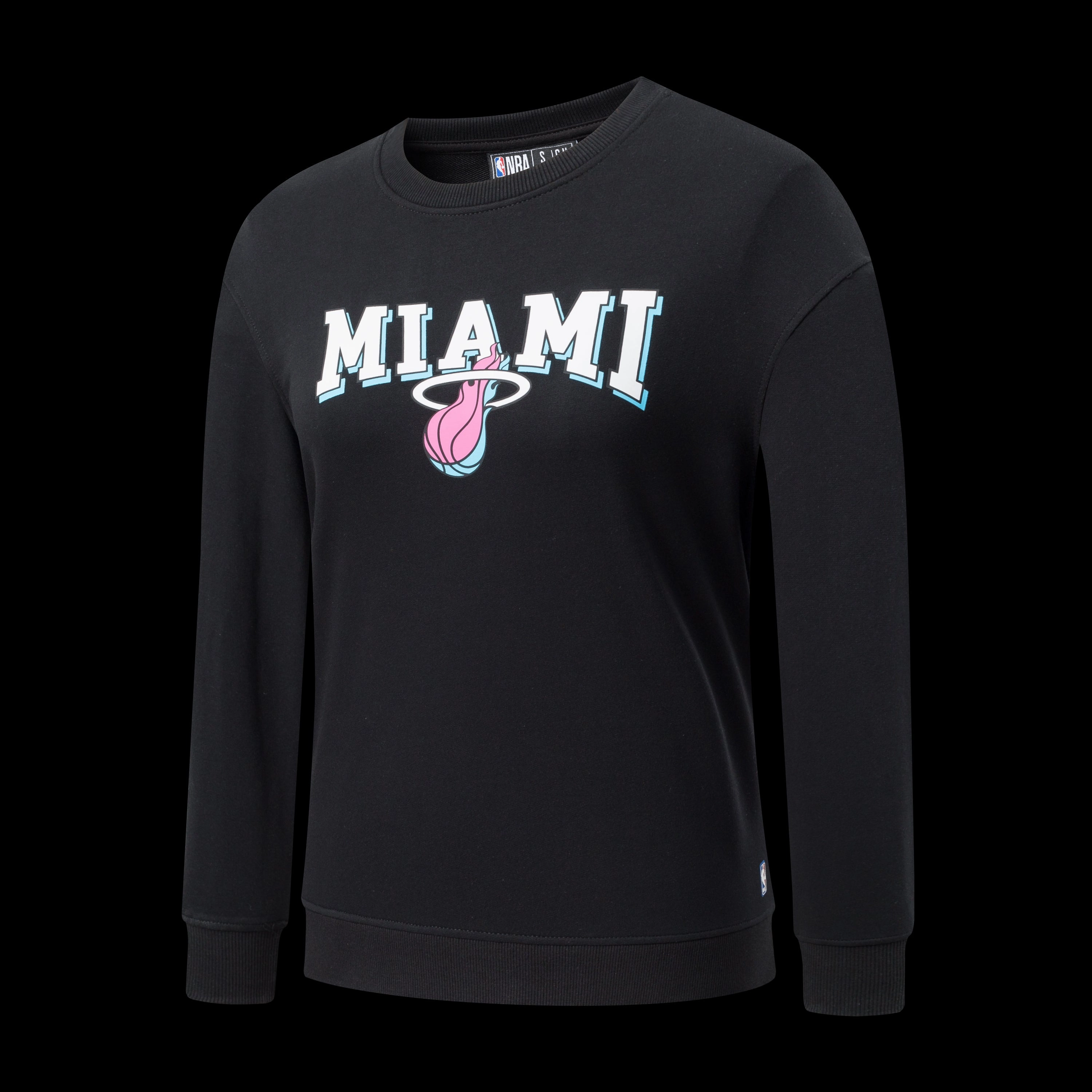 NBA Team Print Loose Fit Sweatshirt - BLACK2. HEAT