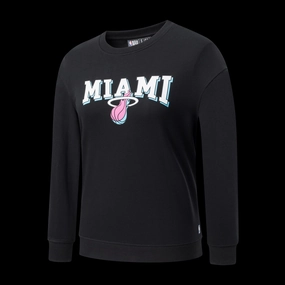NBA Team Print Loose Fit Sweatshirt - BLACK2. HEAT