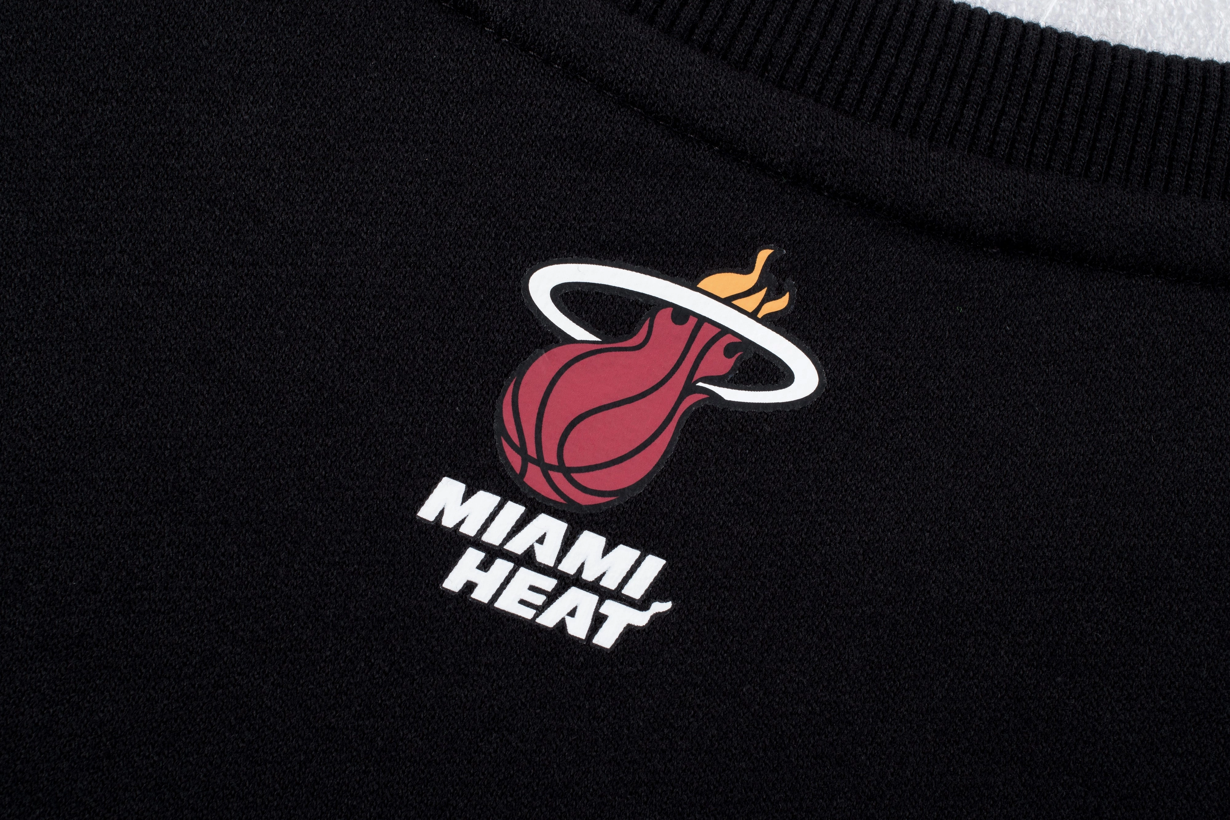 NBA Team Print Loose Fit Sweatshirt - BLACK2. HEAT