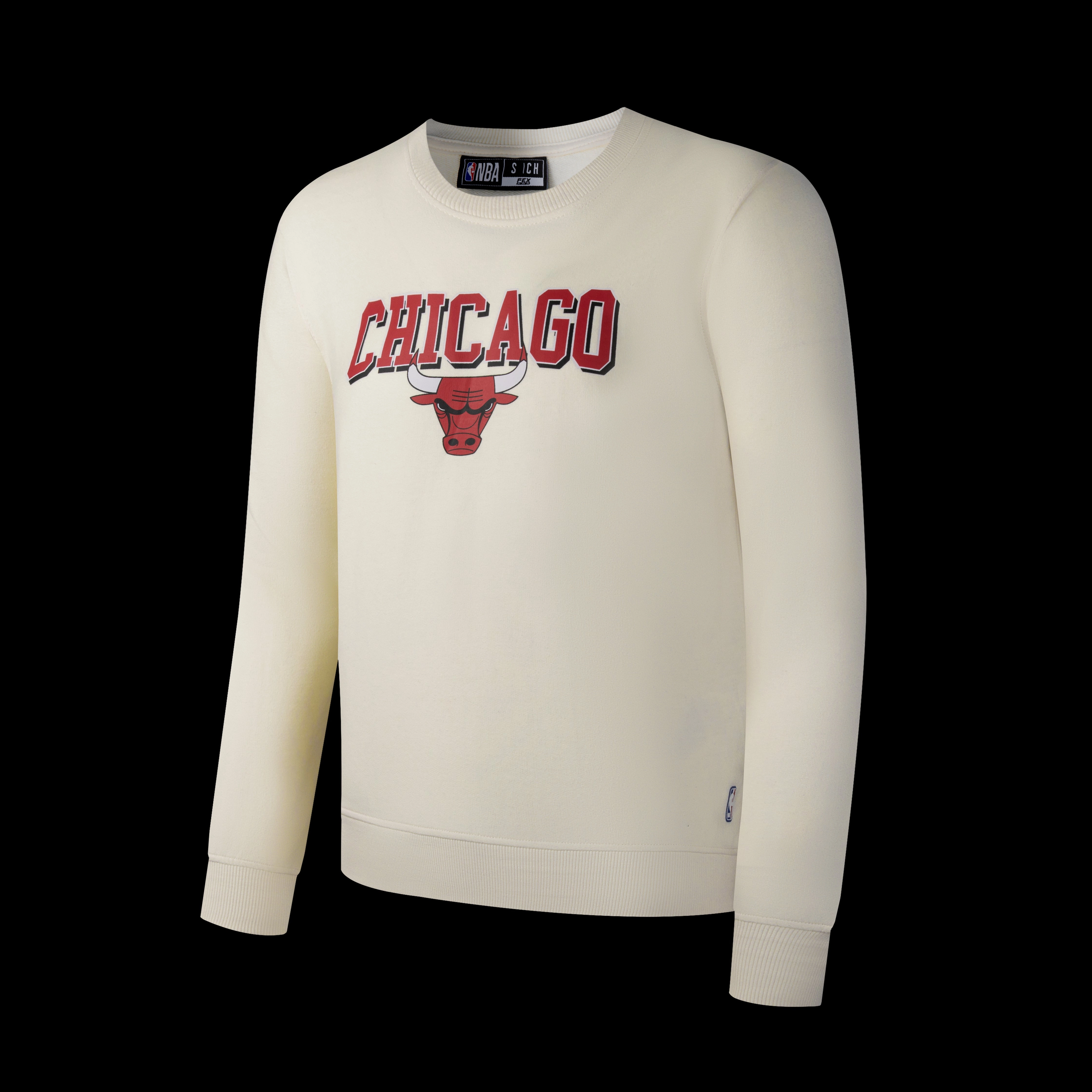 NBA Team Print Loose Fit Sweatshirt - OFF WHITE1. BULLS