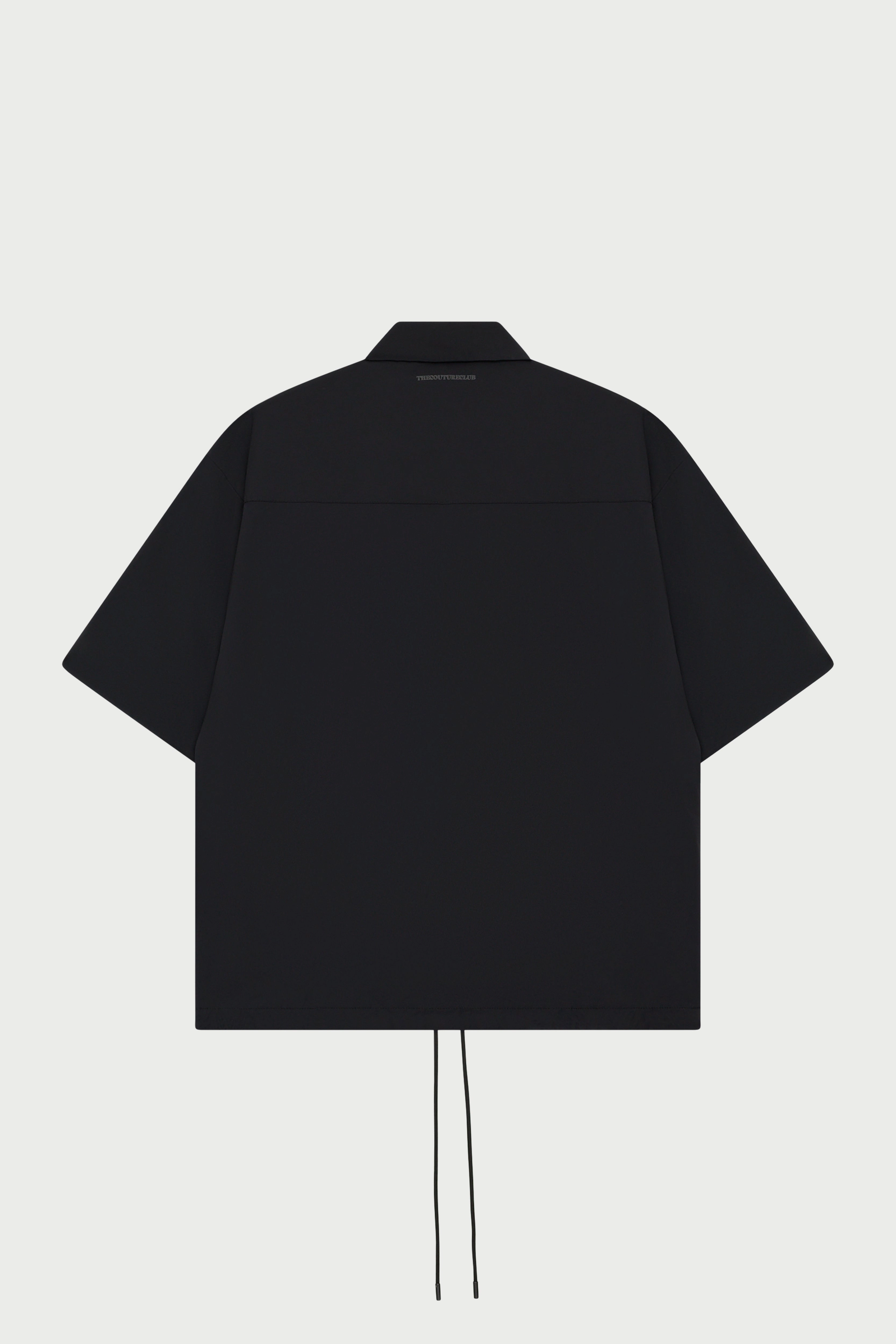 NYLON DRAWCORD SHIRT - BLACK
