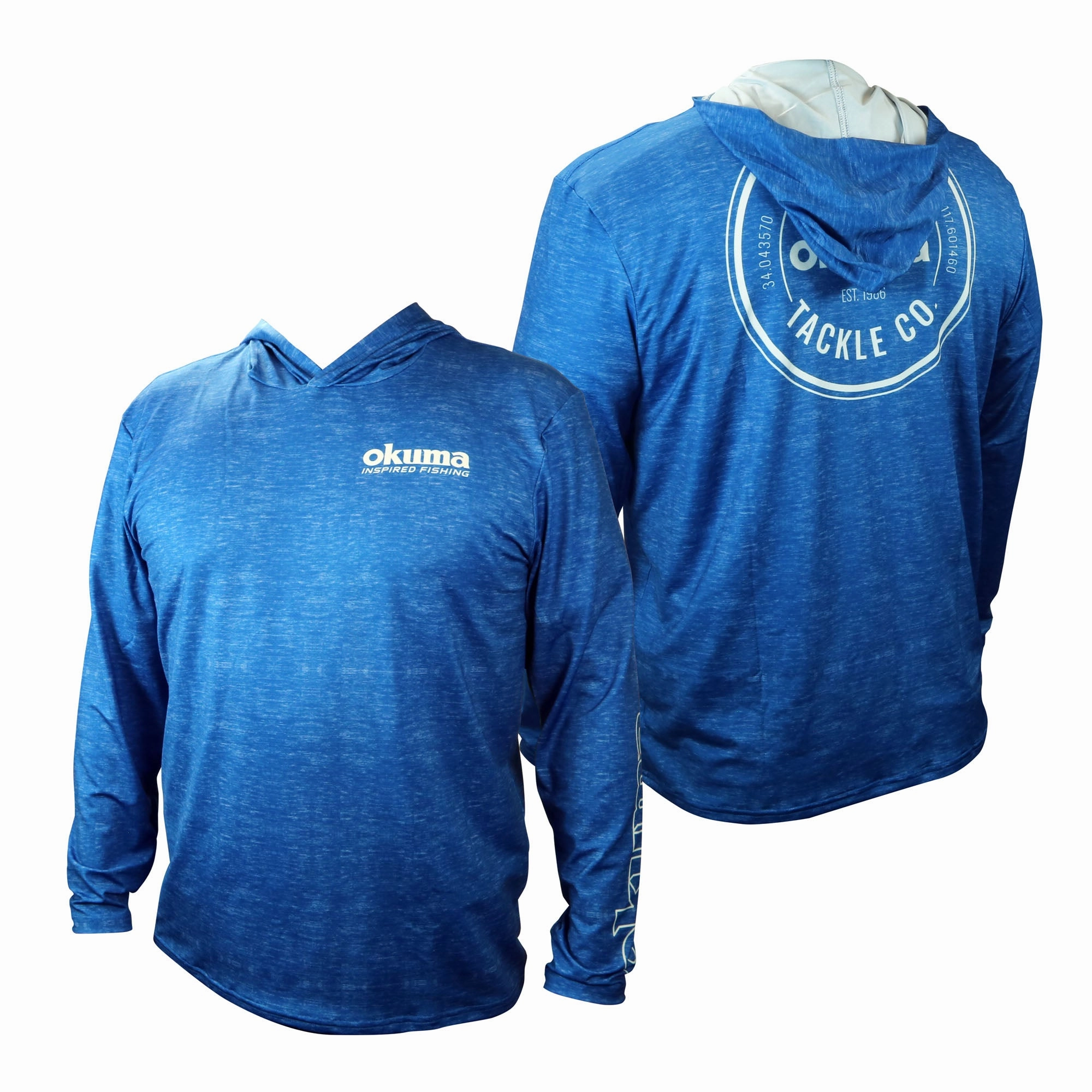 Okuma Hooded Long Sleeve Performance Sun Shirt - Blue
