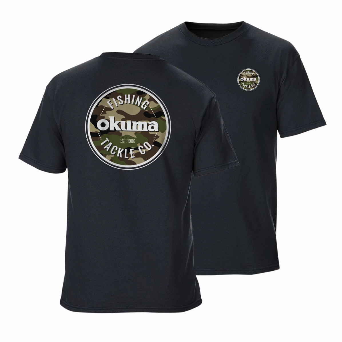 Okuma Short Sleeve T-Shirt in Black and Camo 2024