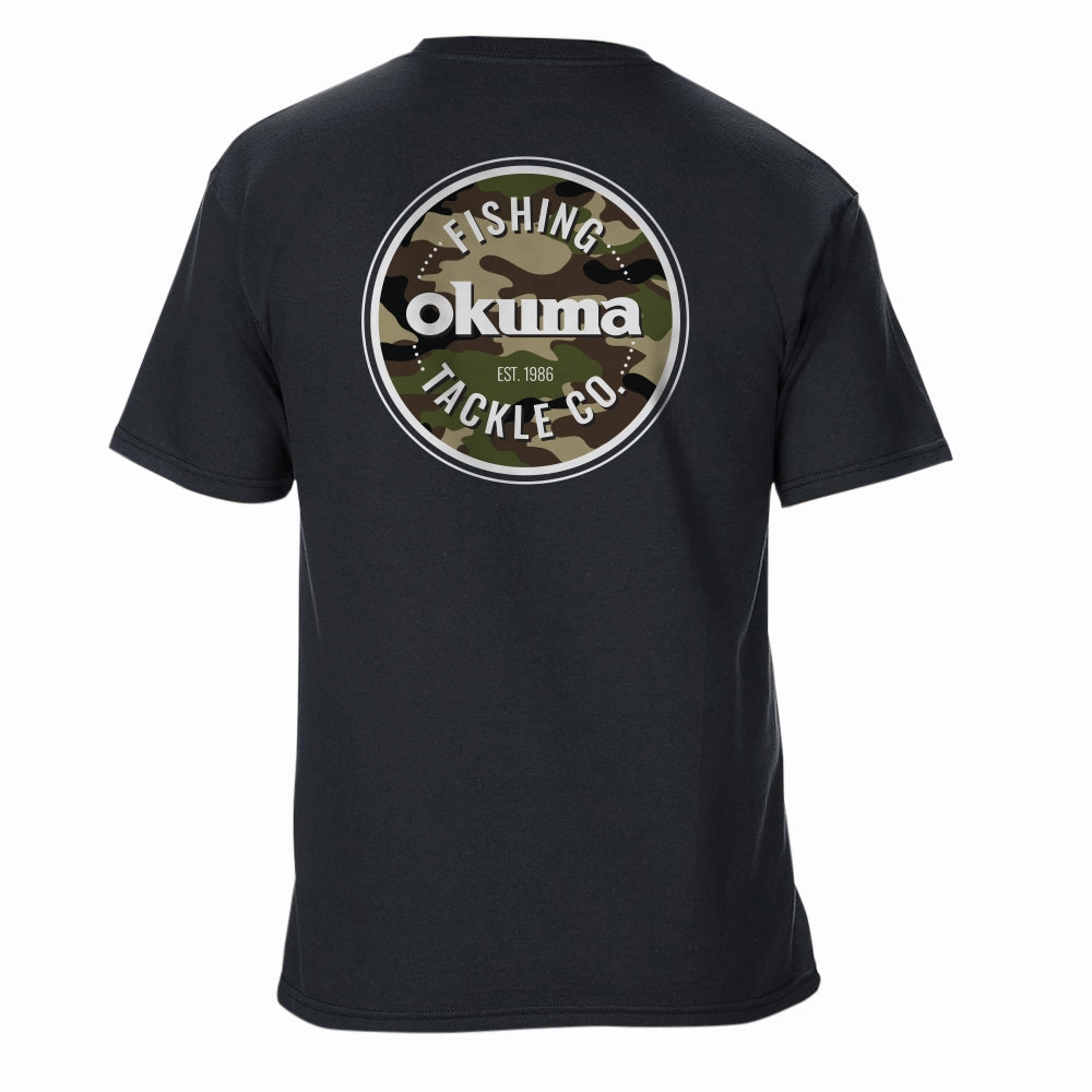 Okuma Short Sleeve T-Shirt in Black and Camo 2024