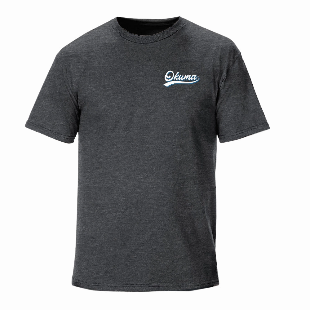 Okuma Short Sleeve T-Shirt in Grey Blue and White 2024