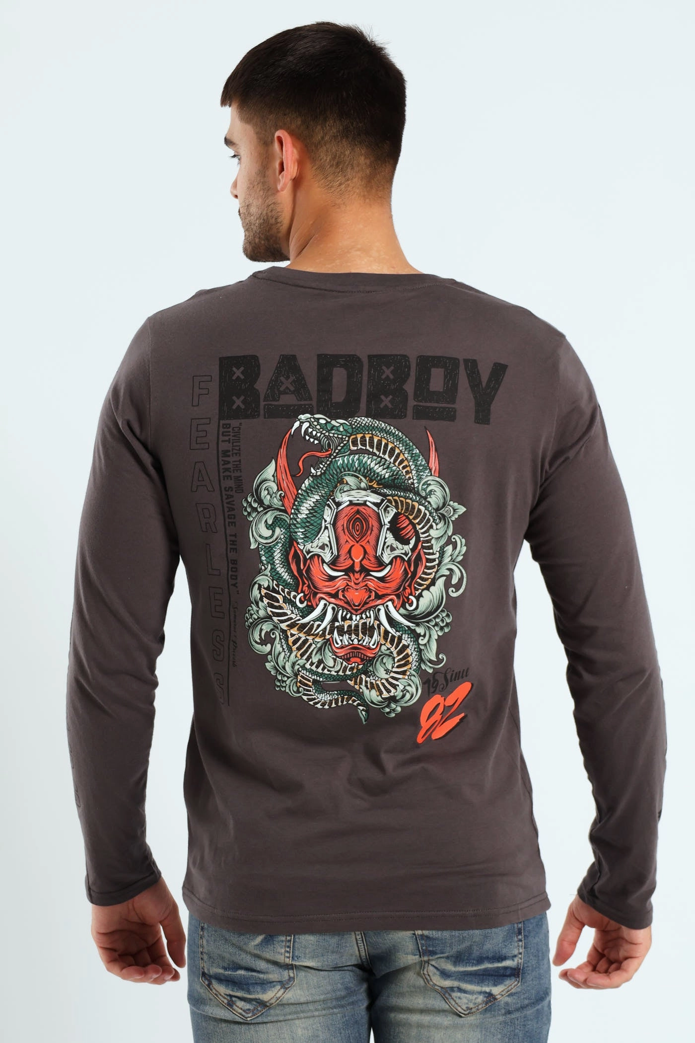 Oni Long Sleeve Tee - Charcoal