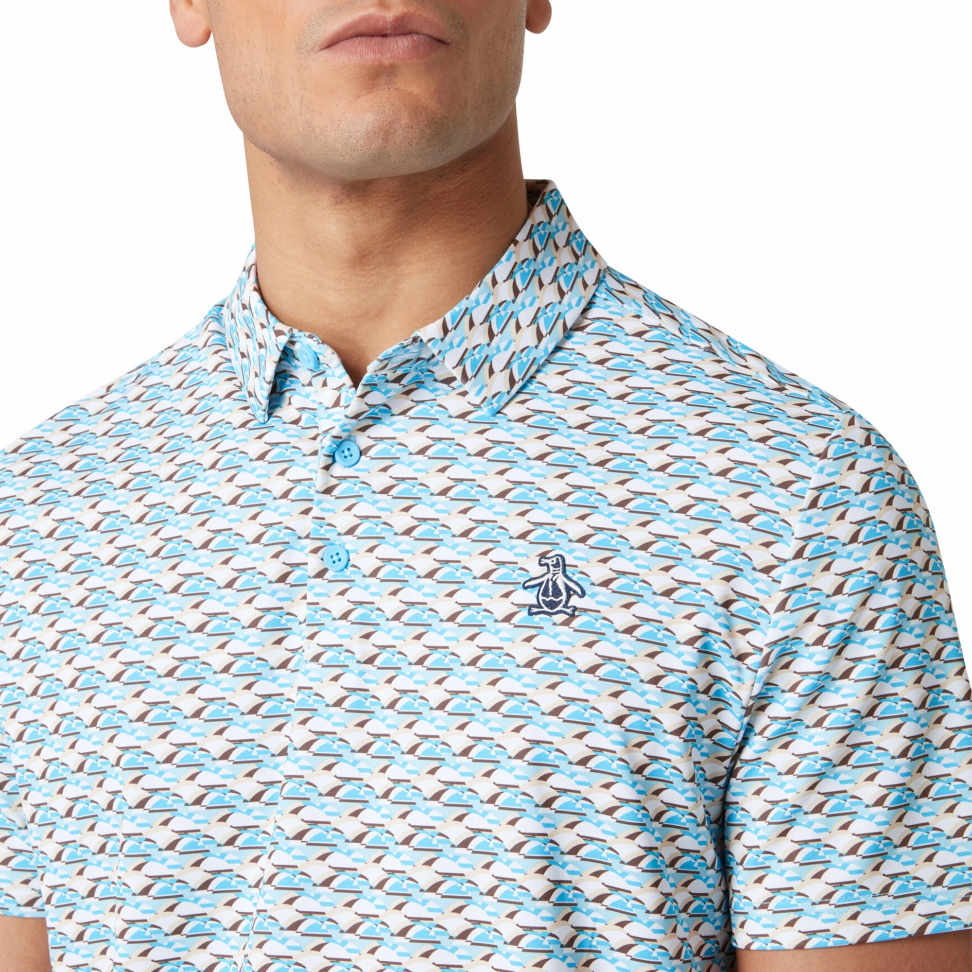 Original Penguin Golf Layered Umbrella Print Polo Shirt
