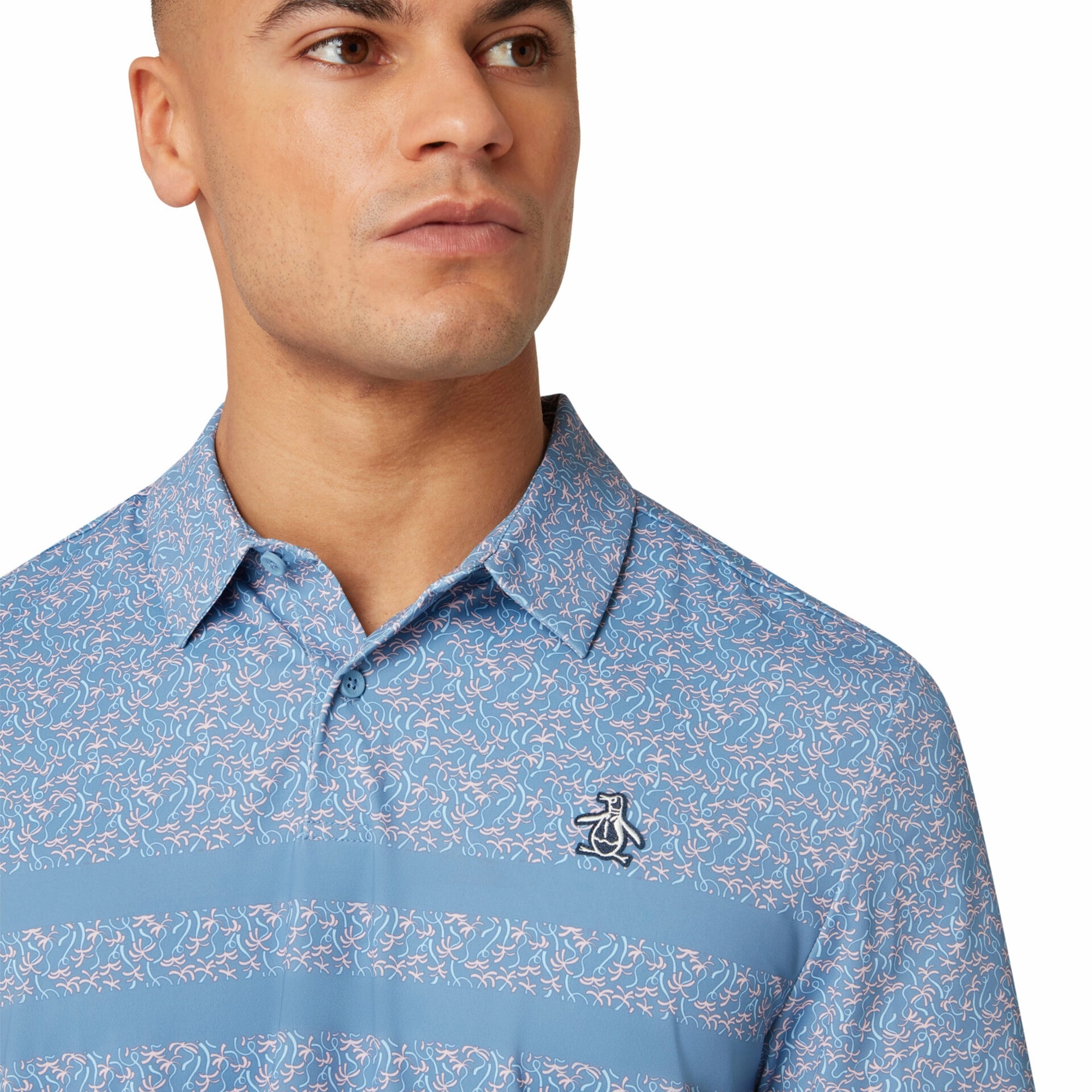 Original Penguin Golf Novelty Striped Polo Shirt