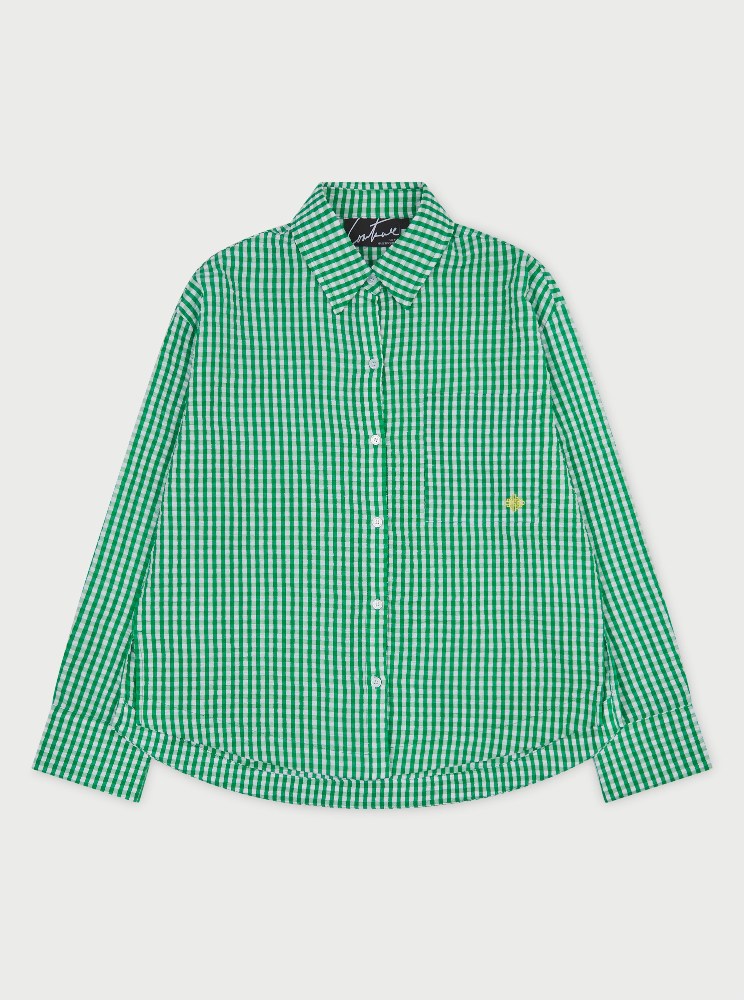 OVERSIZED GINGHAM SHIRT - GREEN